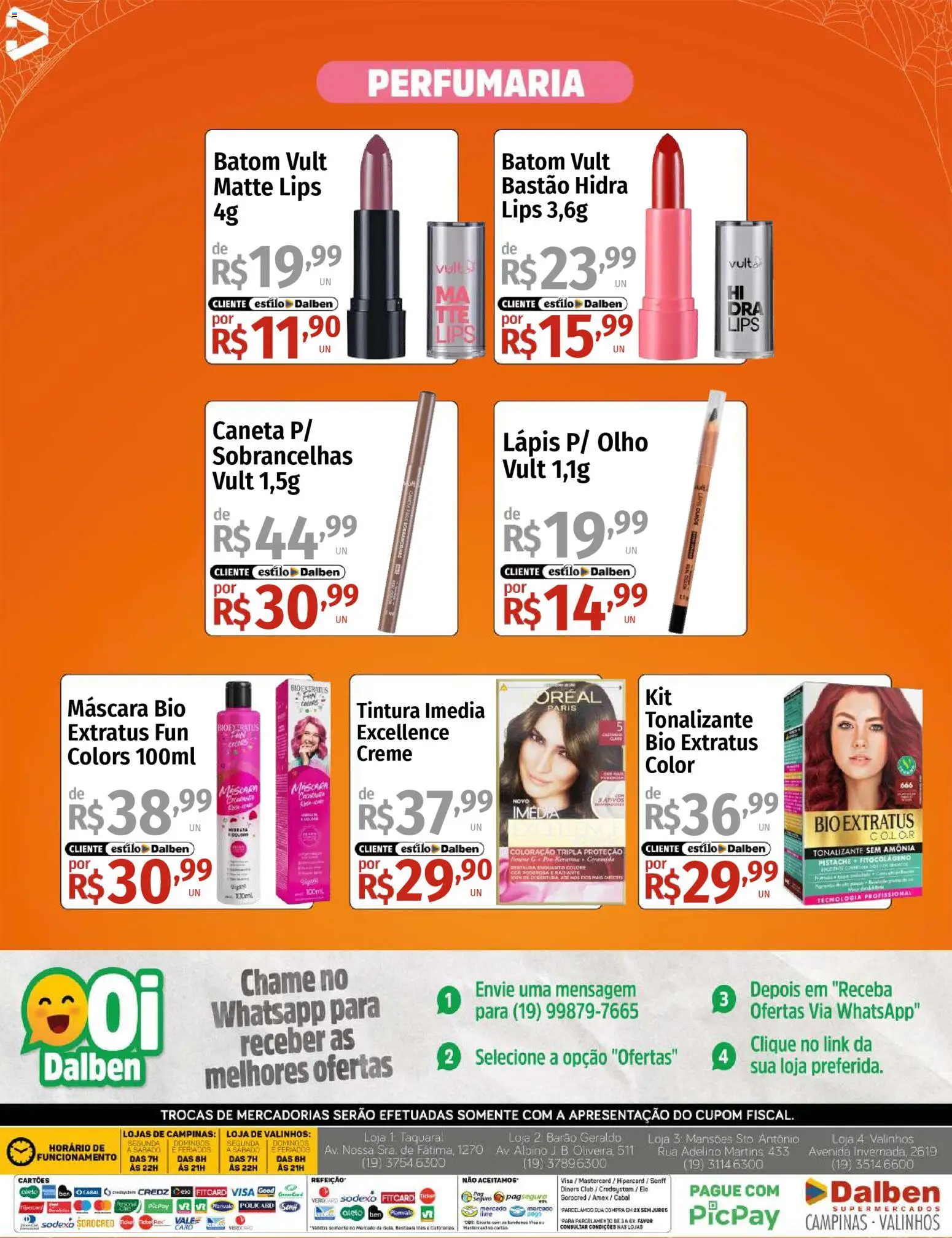 Supermercado Dalben Folheto - válido de 27.10.2025 | Página: 4 | Produtos: Batom, Lápis, Caneta, Creme