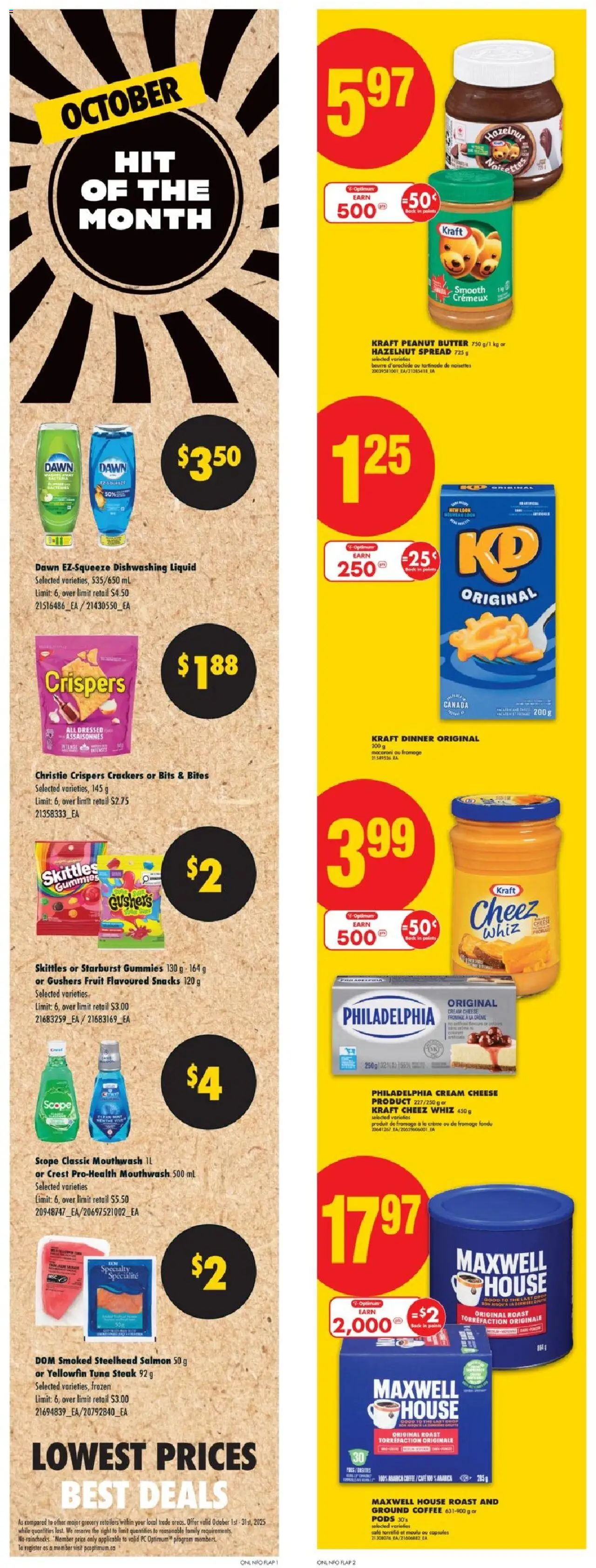 No Frills flyer valid from 09.10.2025 | Page: 7 | Products: PC, Mouthwash, Butter, Coffee
