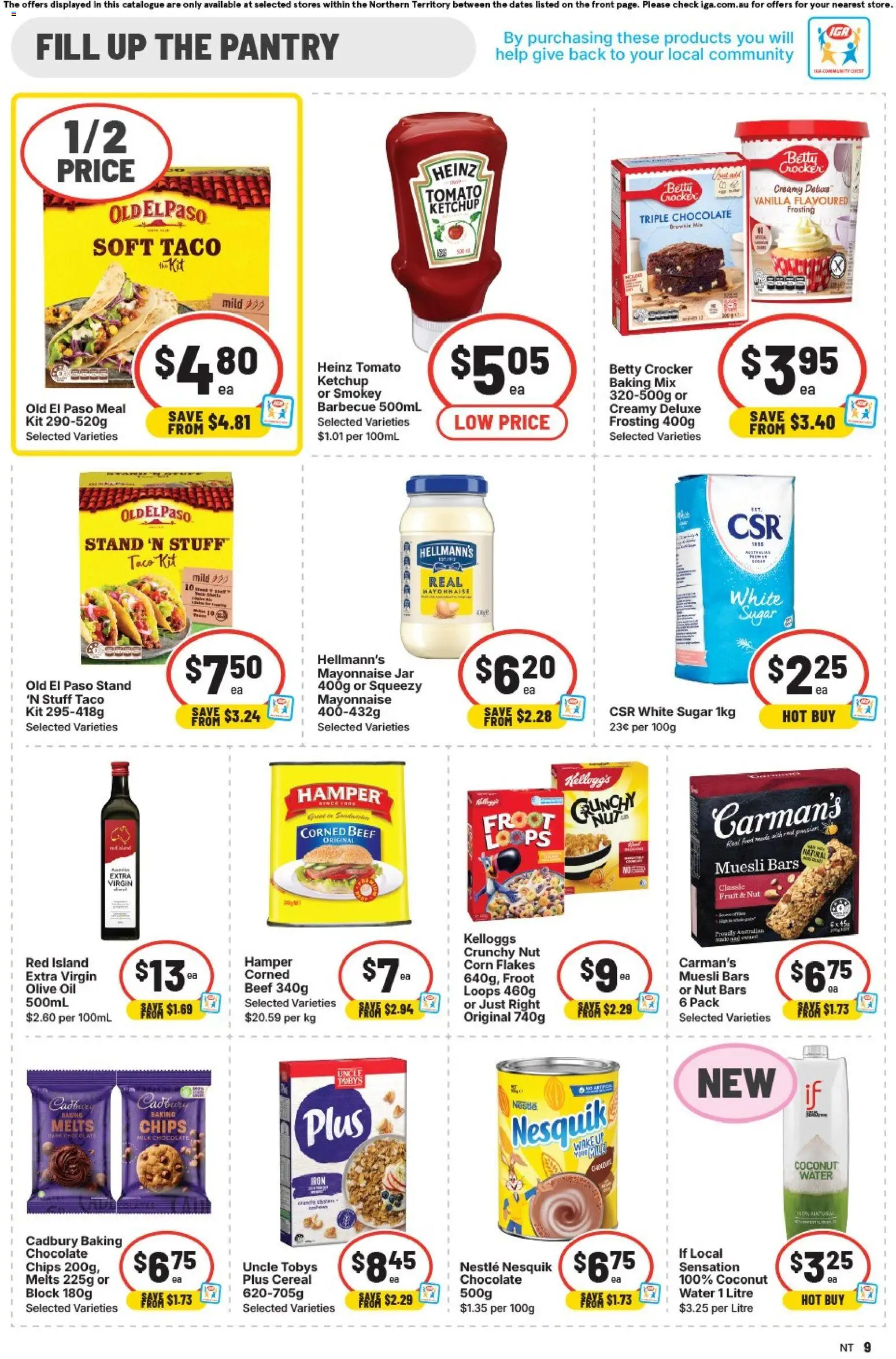 IGA catalogue - valid from 04.02.2026 | Page: 9 | Products: Oil, Cereal, Water, Sugar