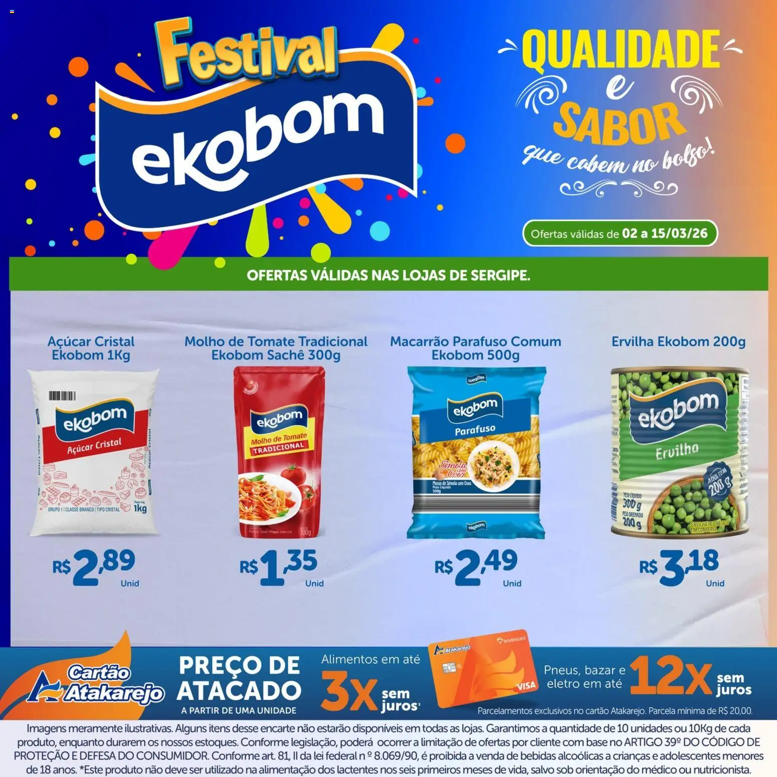 Atakarejo Folheto - válido de 02.03.2026 | Página: 3 | Produtos: Ervilha, Base, Macarrão, Açúcar