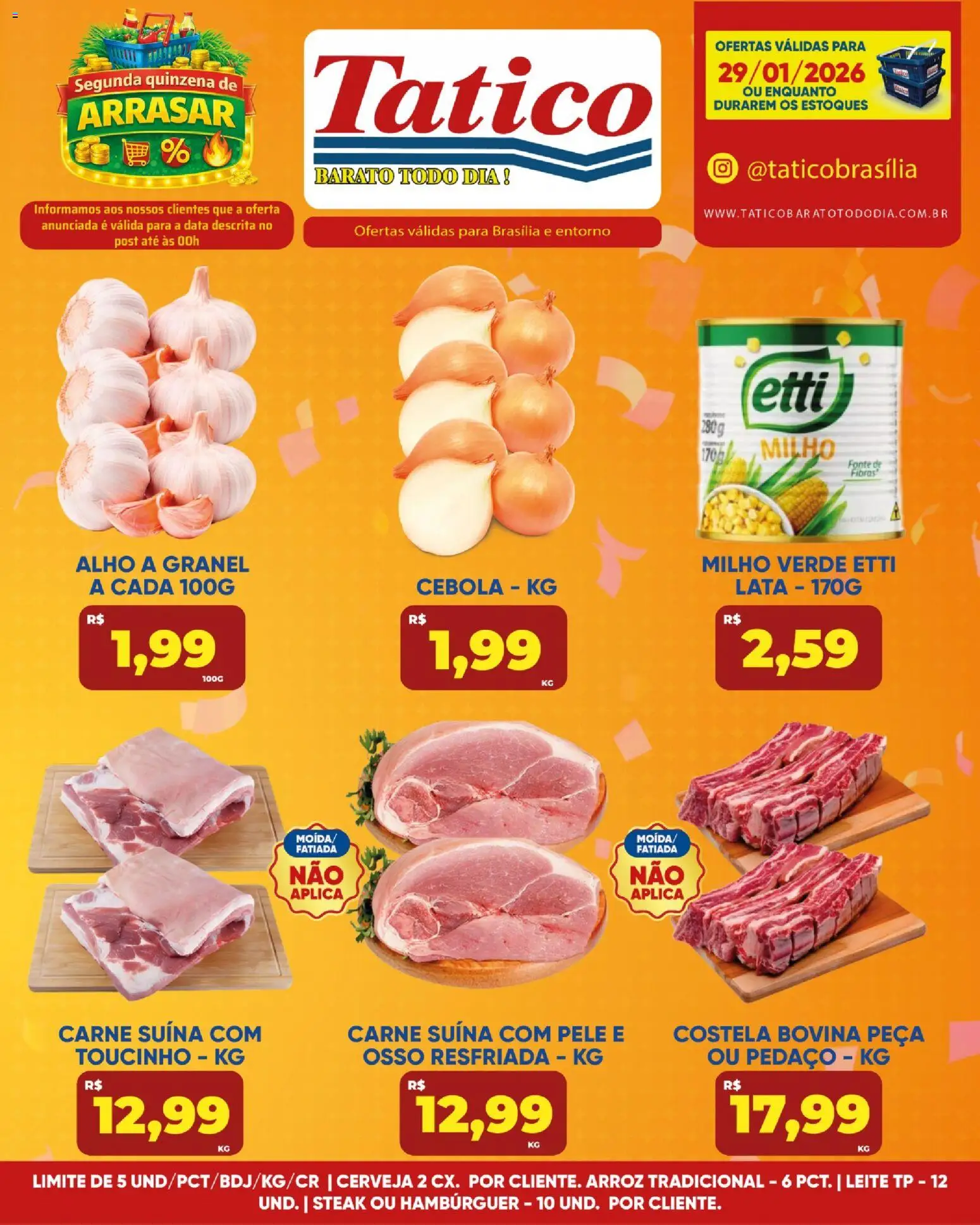 Tatico Folheto - válido de 29.01.2026 | Página: 11 | Produtos: Alho, Cebola, Leite, Arroz