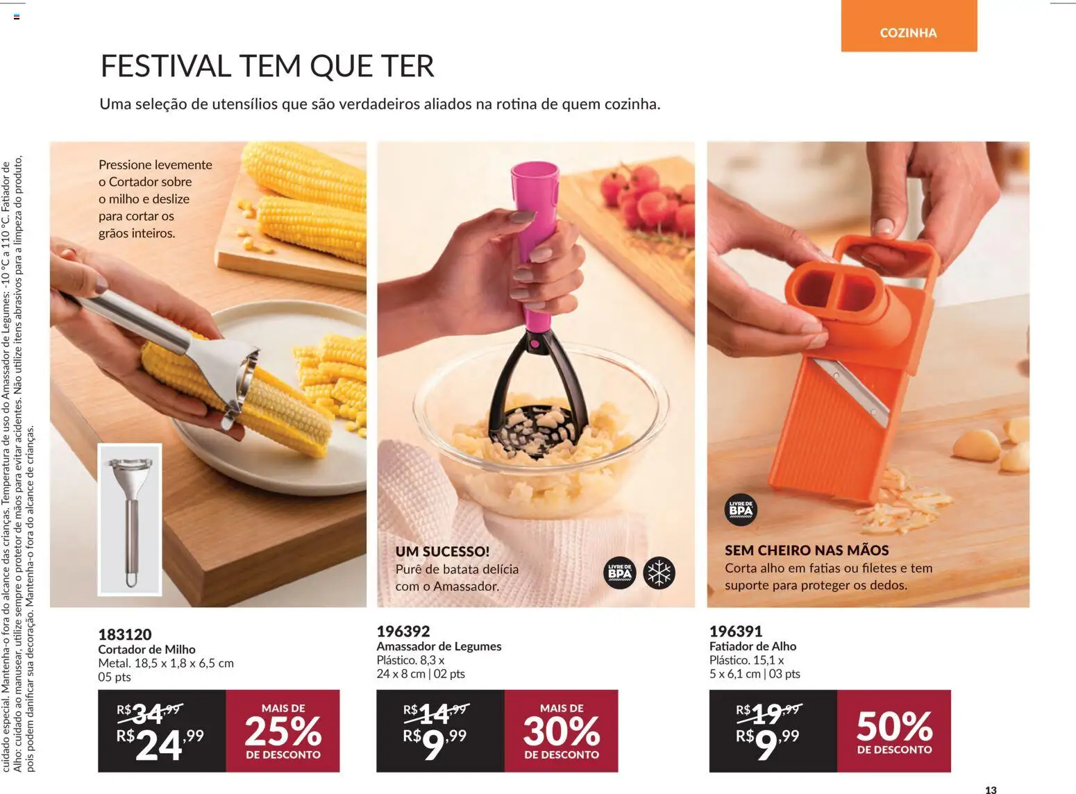 Avon Folheto - válido de 15.01.2026 | Página: 13 | Produtos: Fatiador, Alho, Batata, Cortador