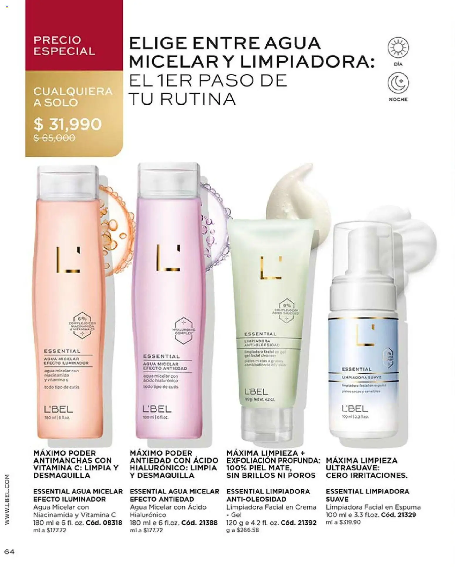 L'Bel revista - valida desde el 03.11.2025 | Página: 64 | Productos: Agua, Agua micelar, Crema, Iluminador