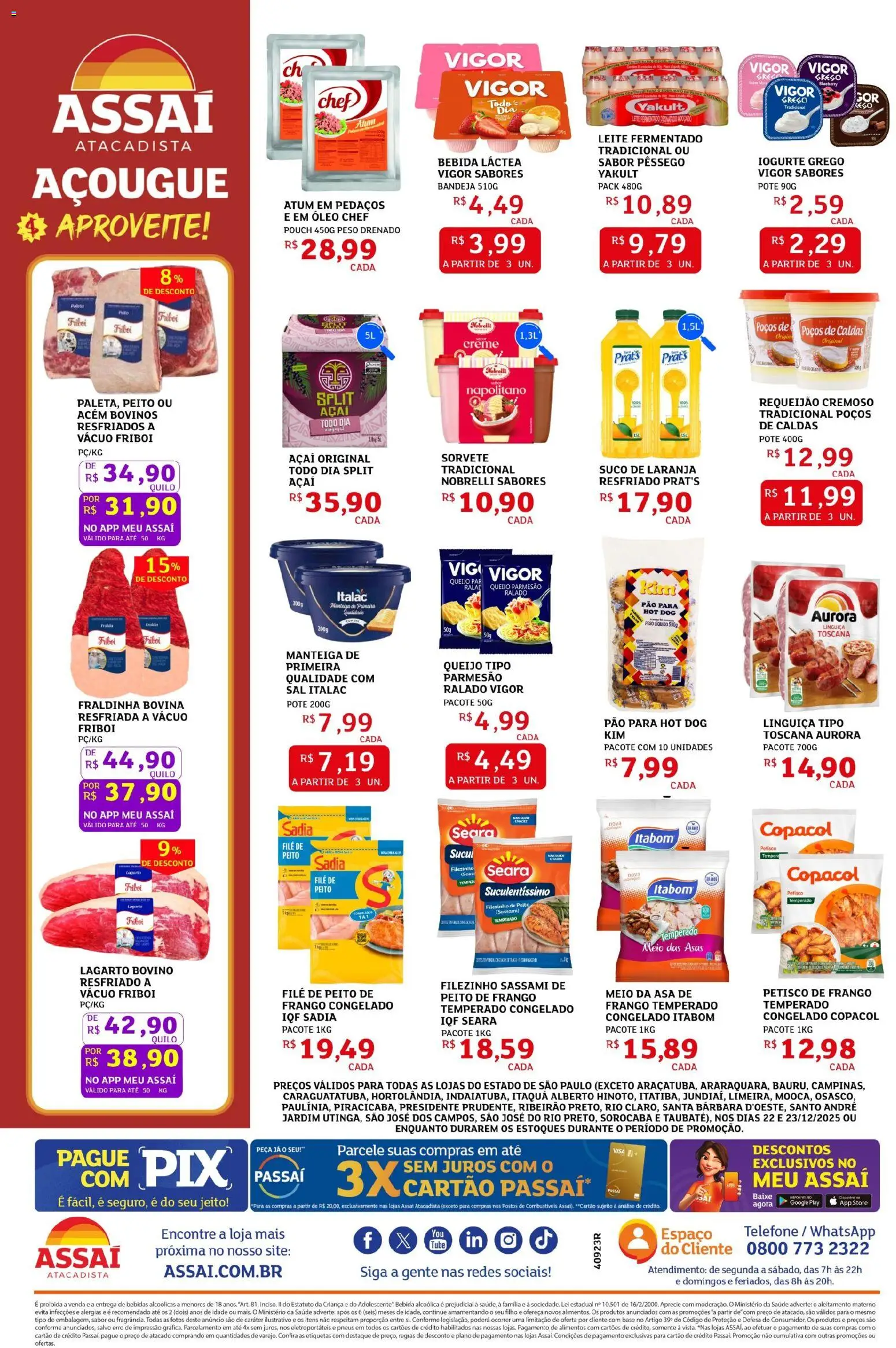 Assaí Atacadista Folheto - válido de 22.12.2025 | Página: 2 | Produtos: Fraldinha, Manteiga, Telefone, Sal
