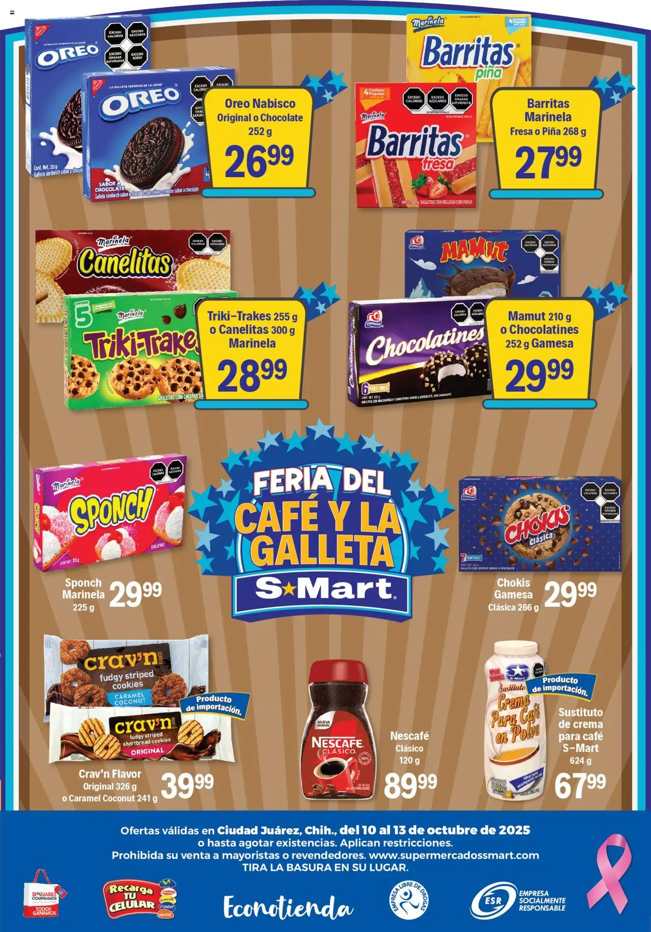 Nuevas ofertas de S-Mart válidas en toda la República Mexicana desde el 10.10.2025. ¡Encuentra las mejores ofertas en S-Mart - Folleto - Juarez! | Página: 6 | Productos: Fresa, Café, Chocolate, Piña