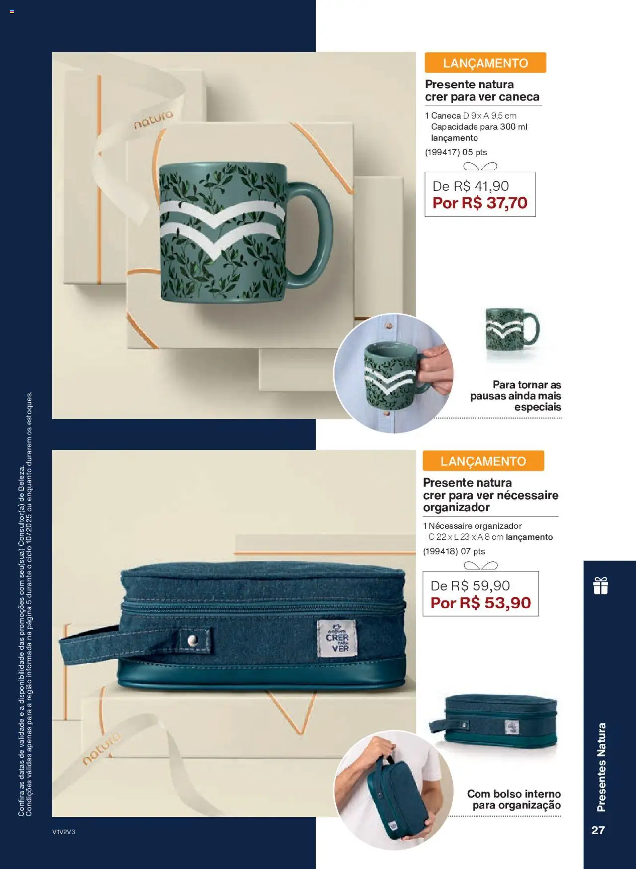 Natura Folheto - válido de 05.06.2025 | Página: 27 | Produtos: Organizador, Necessaire, Caneca