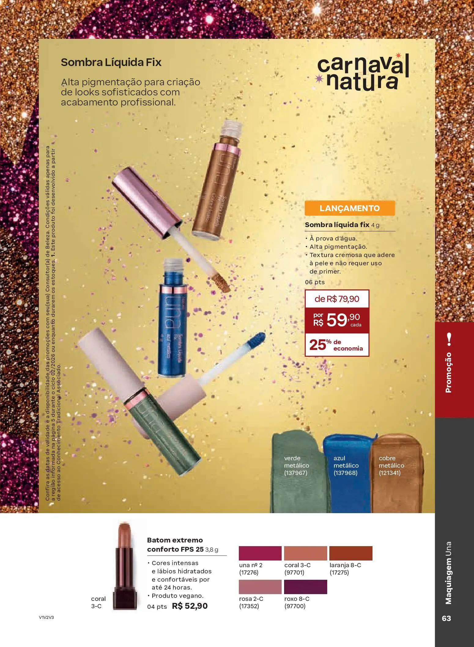 Natura Folheto - válido de 13.01.2026 | Página: 63 | Produtos: Maquiagem, Batom