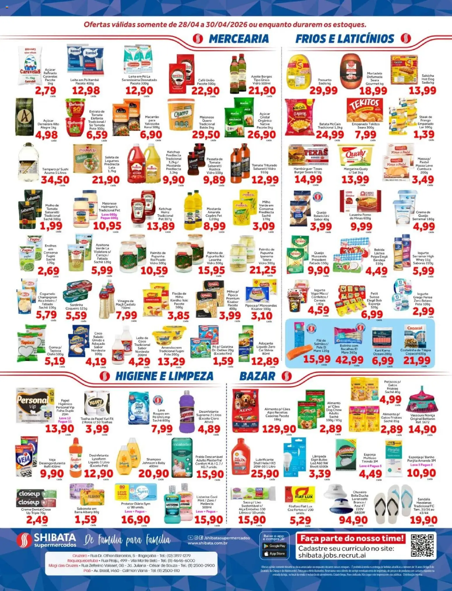 Shibata Folheto - válido de 28.04.2026 | Página: 2 | Produtos: Leite, Hambúrguer, Sal, Creme dental