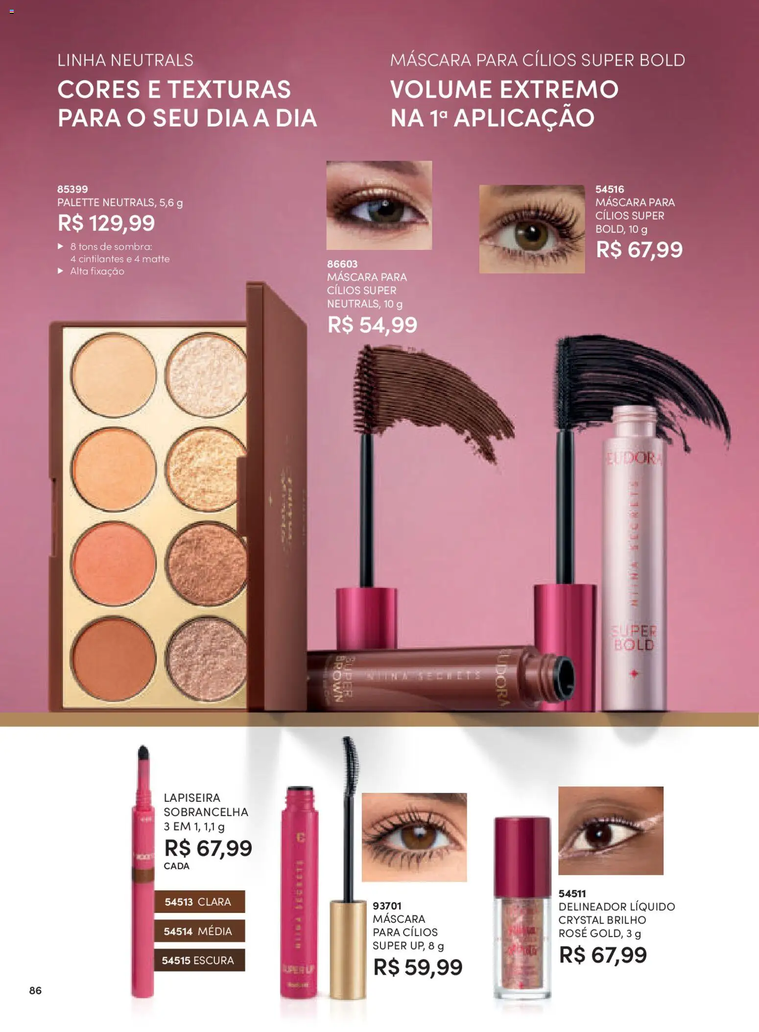 Eudora Folheto - válido de 10.11.2025 | Página: 86 | Produtos: Máscara para cílios, Delineador, Lapiseira