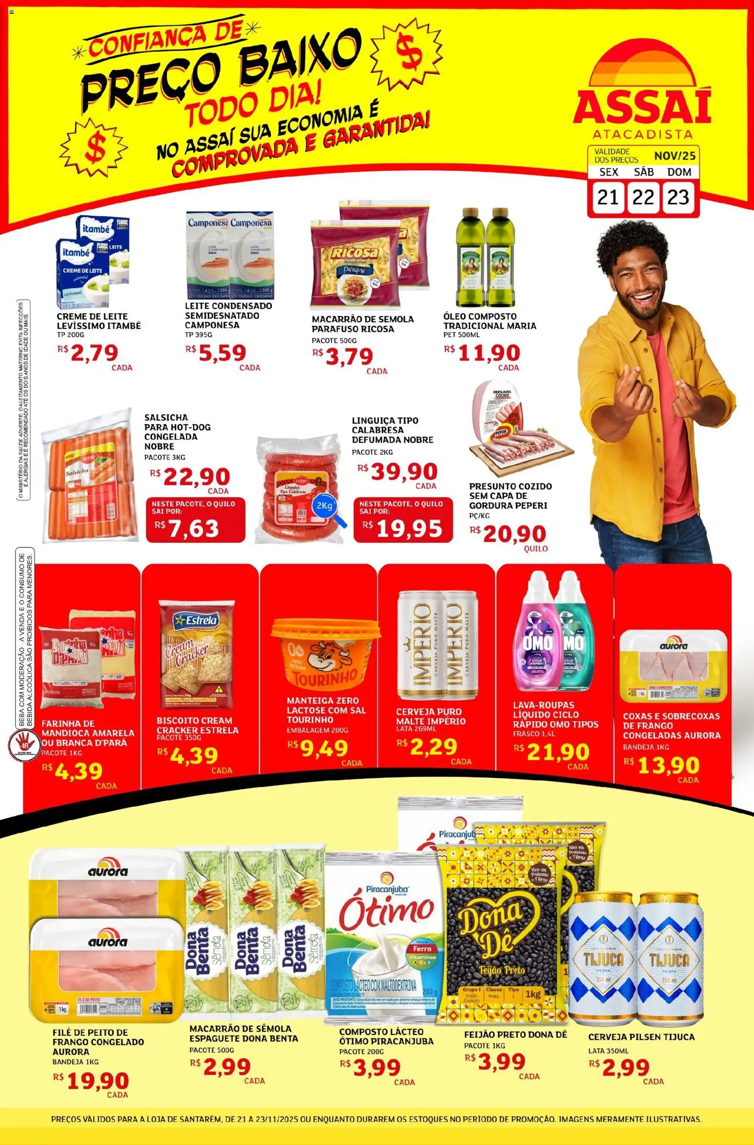 Assaí Atacadista Folheto - válido de 21.11.2025 | Página: 1 | Produtos: Espaguete, Manteiga, Presunto, Frango
