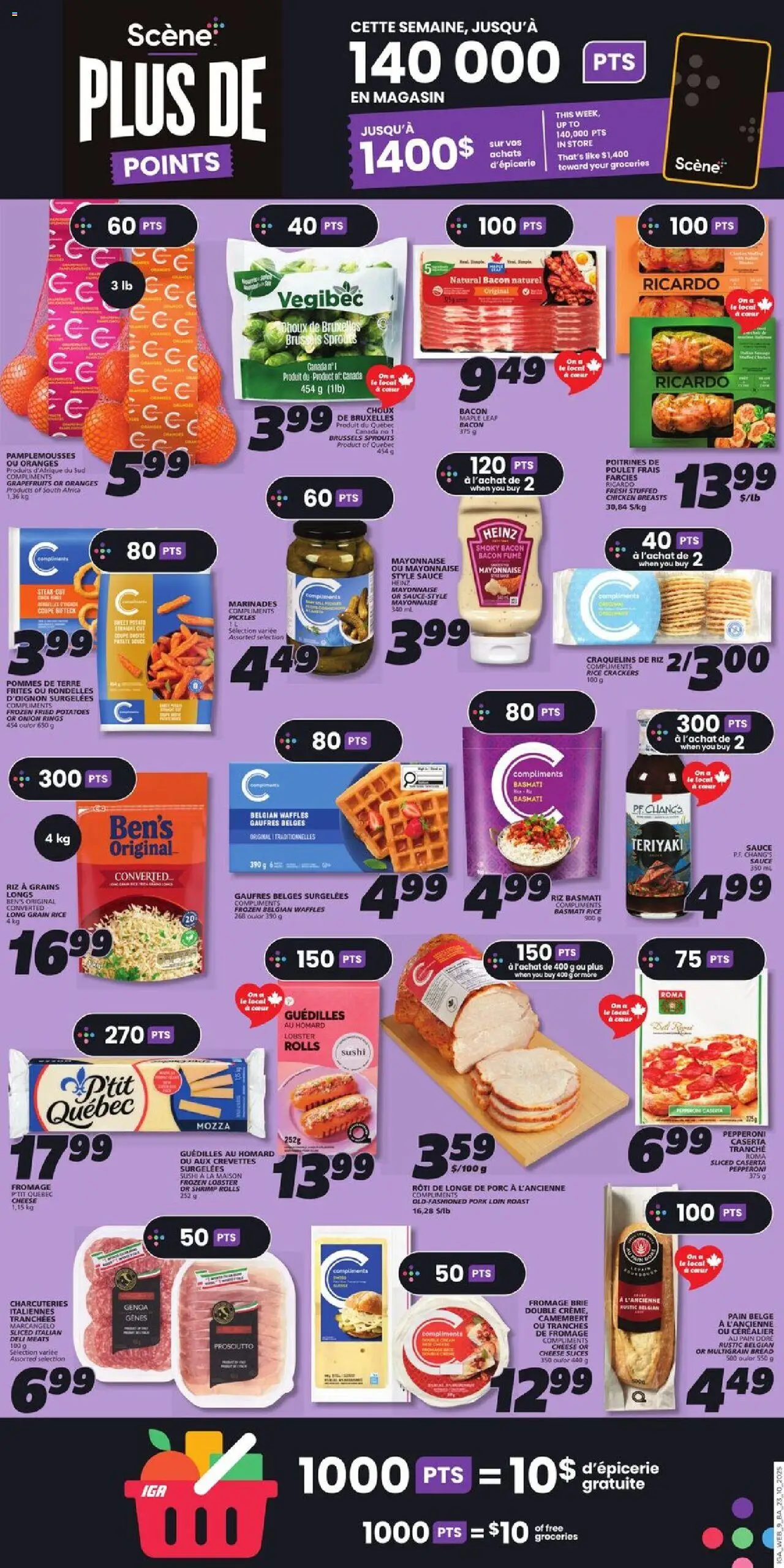 IGA flyer valid from 23.10.2025 | Page: 11 | Products: Cream, Potatoes, Pork, Oranges