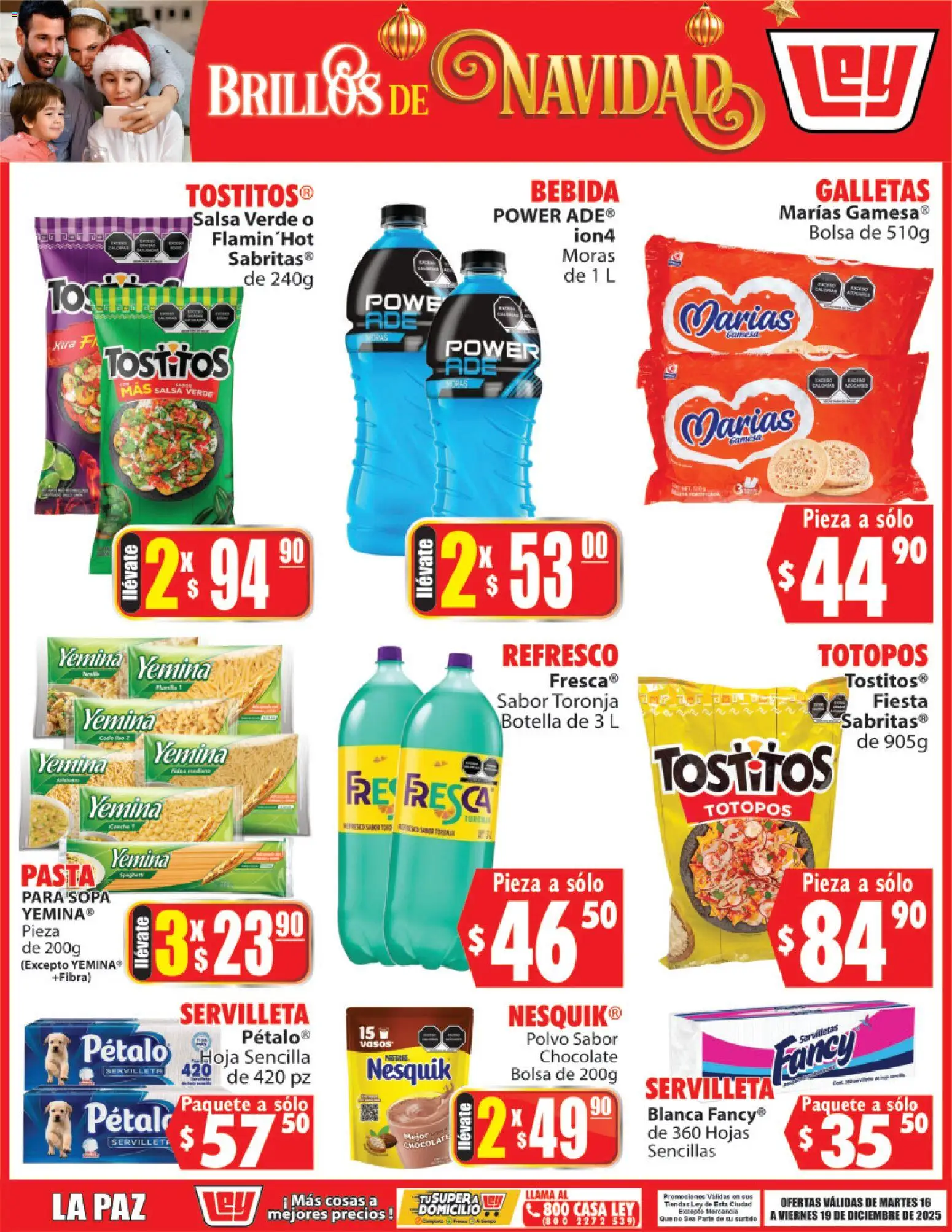 Nuevas ofertas de Casa Ley válidas en toda la República Mexicana desde el 16.12.2025. ¡Encuentra las mejores ofertas en Casa Ley folleto Brillos de Navidad! | Página: 3 | Productos: Refresco, Bolsa, Chocolate, Galletas