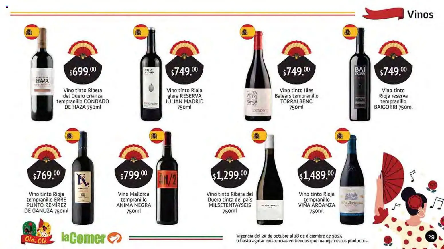 Nuevas ofertas de La Comer válidas en toda la República Mexicana desde el 29.10.2025. ¡Encuentra las mejores ofertas en La Comer folleto Olá, Olé! | Página: 29 | Productos: Vino