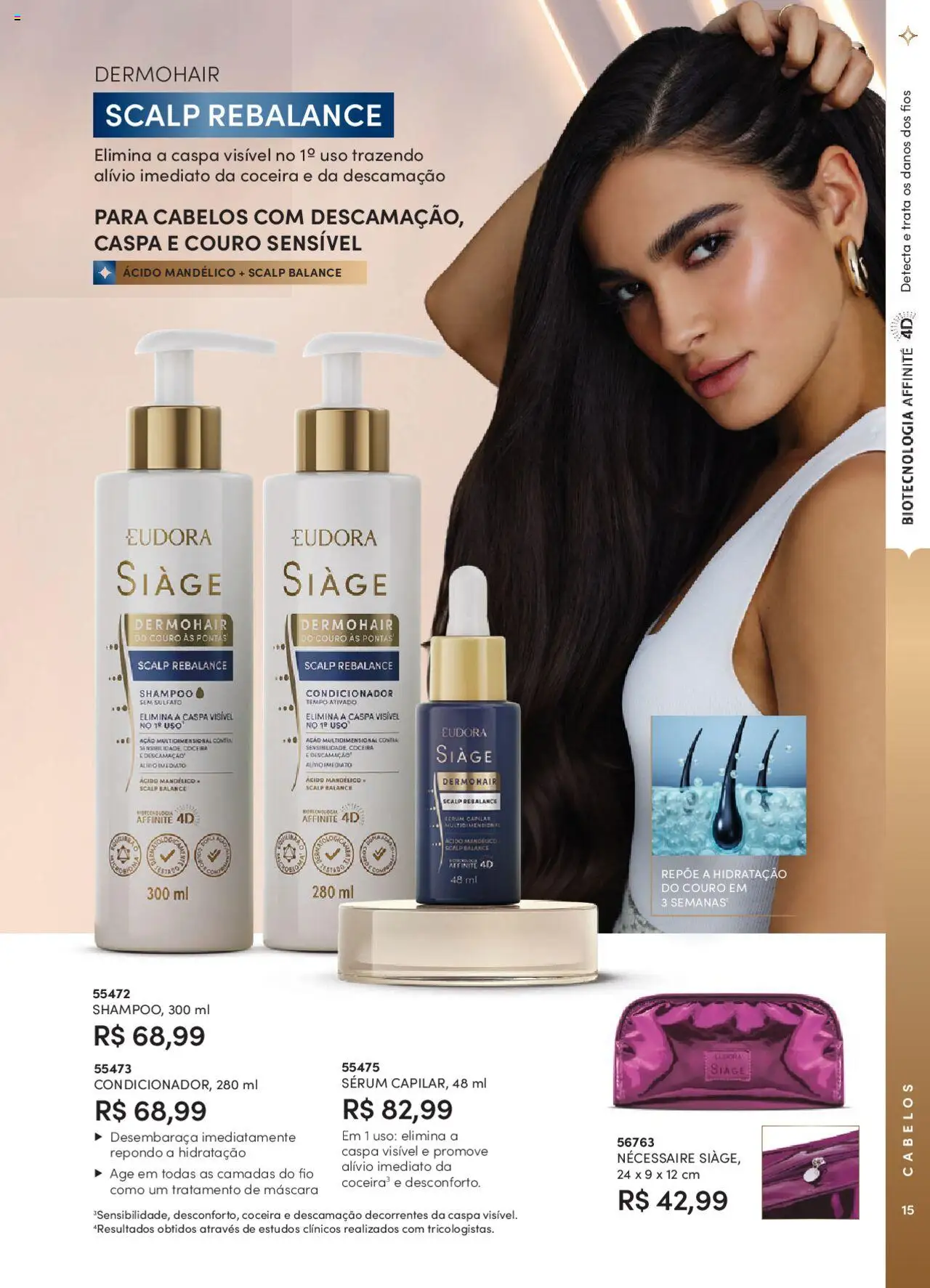 Eudora Folheto - válido de 07.10.2025 | Página: 15 | Produtos: Shampoo, Condicionador, Necessaire, Sérum