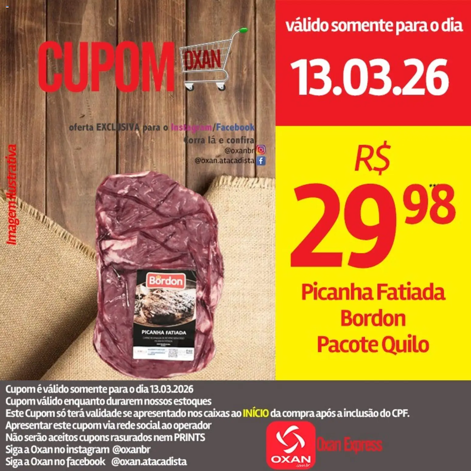 Oxan Atacadista Folheto - válido de 13.03.2026 | Página: 7 | Produtos: Picanha fatiada bordon, Picanha