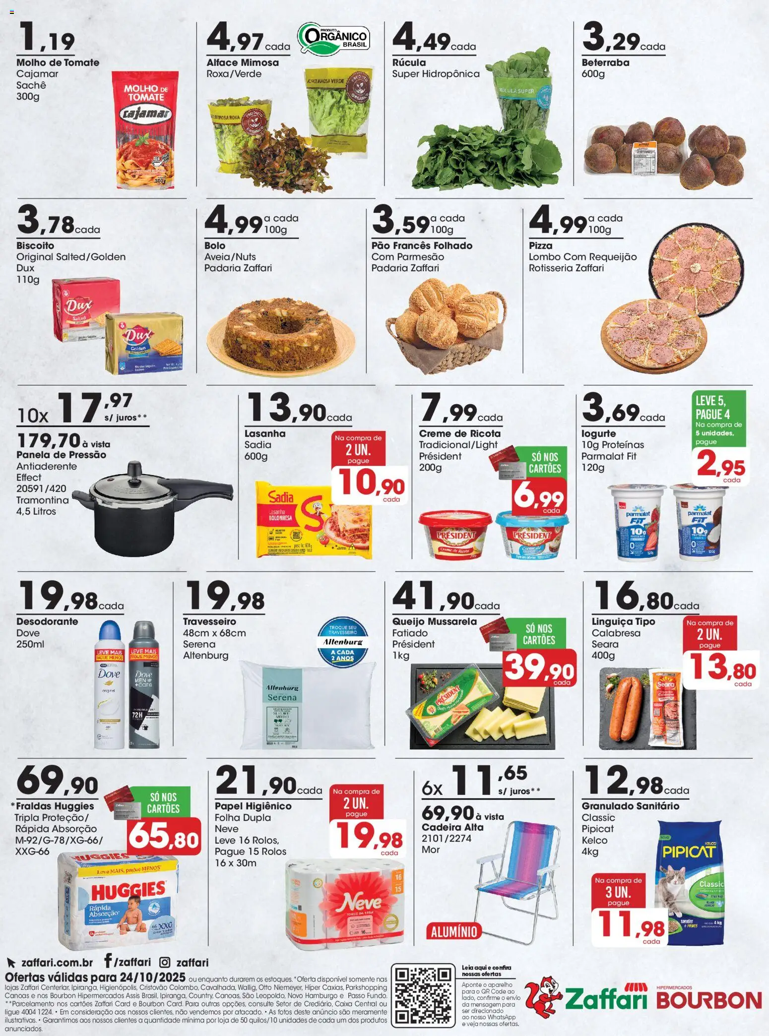 Zaffari Folheto - válido de 24.10.2025 | Página: 2 | Produtos: Cadeira, Creme, Dove, Mussarela