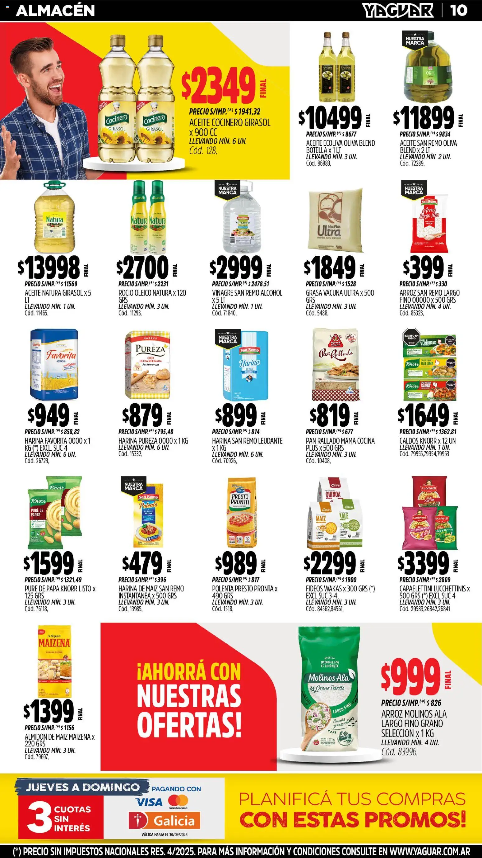 Yaguar - Neuquén │ válido desde el 27.10.2025 | Página: 10 | Productos: Aceite, Polenta, Oliva, Pan rallado