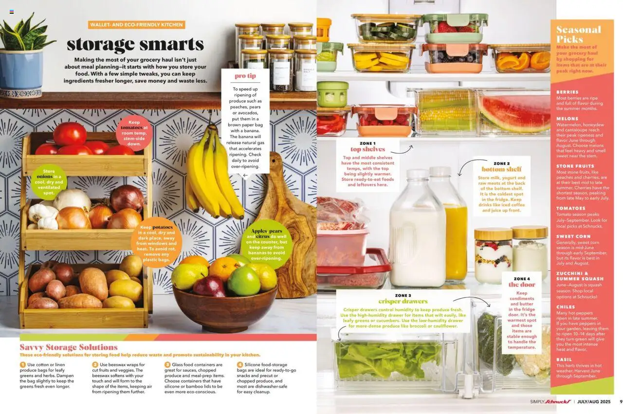 Schnucks Monthly Ad - valid from 01.07.2025 | Page: 6 | Products: Broccoli, Butter, Yogurt, Potatoes