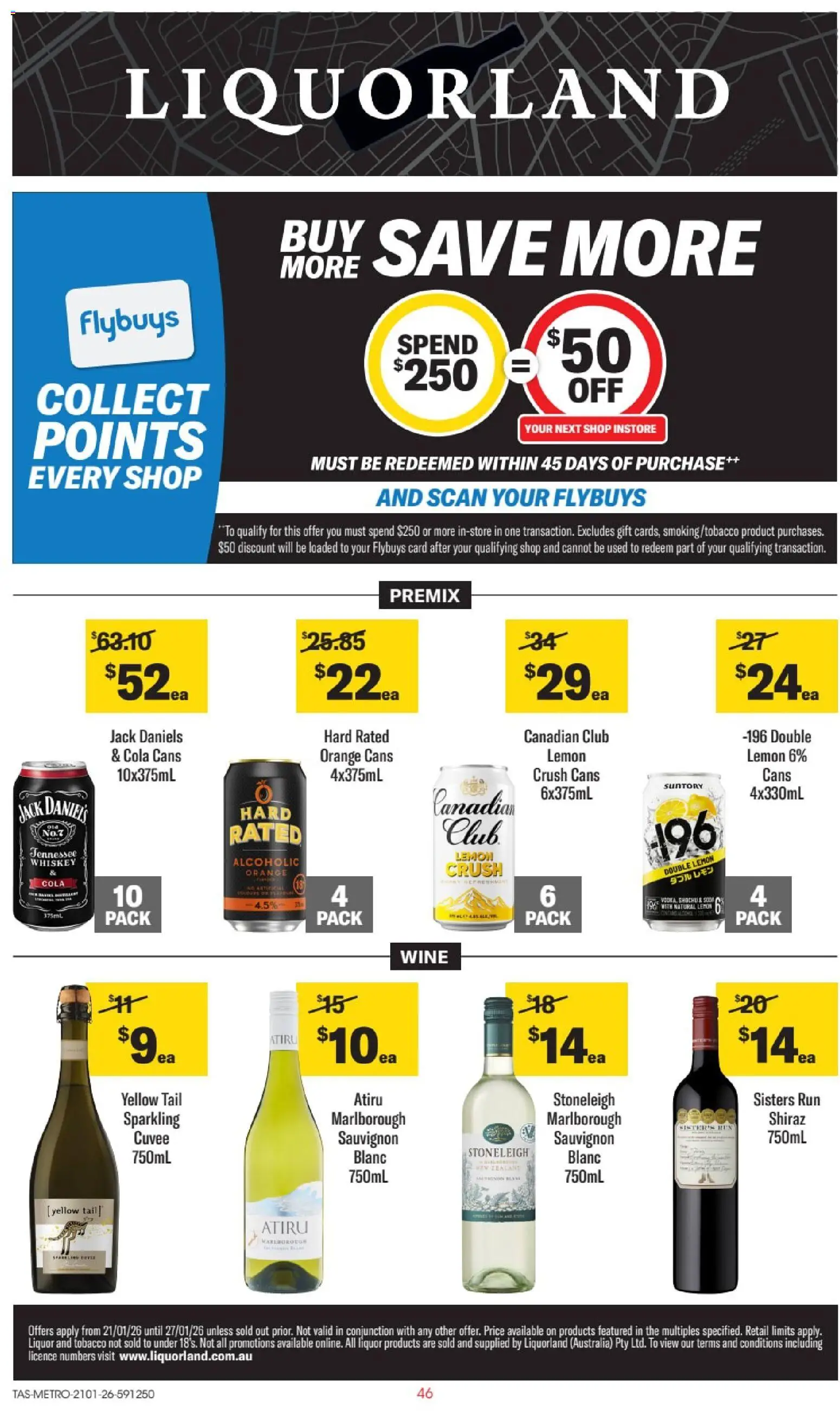 Liquorland catalogue - valid from 21.01.2026 | Page: 1 | Products: Wine, Whiskey, Lemon