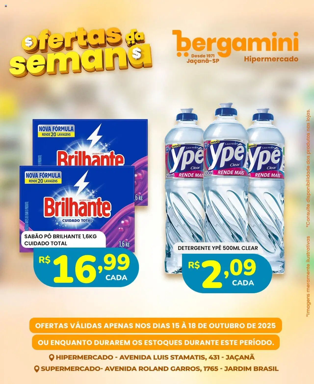 Supermercado Bergamini Folheto - válido de 15.10.2025 | Página: 20 | Produtos: Pó, Sabão, Detergente