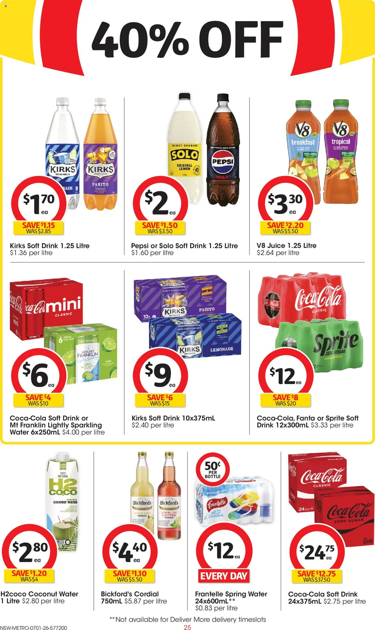 Coles catalogue - valid from 07.01.2026 | Page: 25 | Products: Juice, Pepsi, Water, Sugar