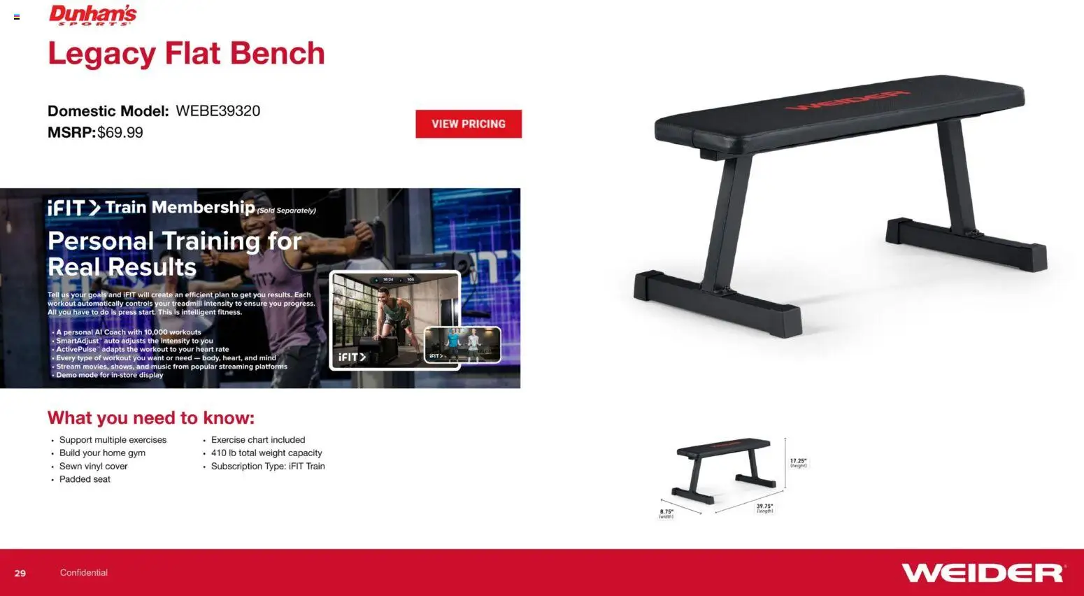 Dunham's Sports Exercise Equipment Guide - valid from 20.11.2025 | Page: 29 | Products: Press, Weight