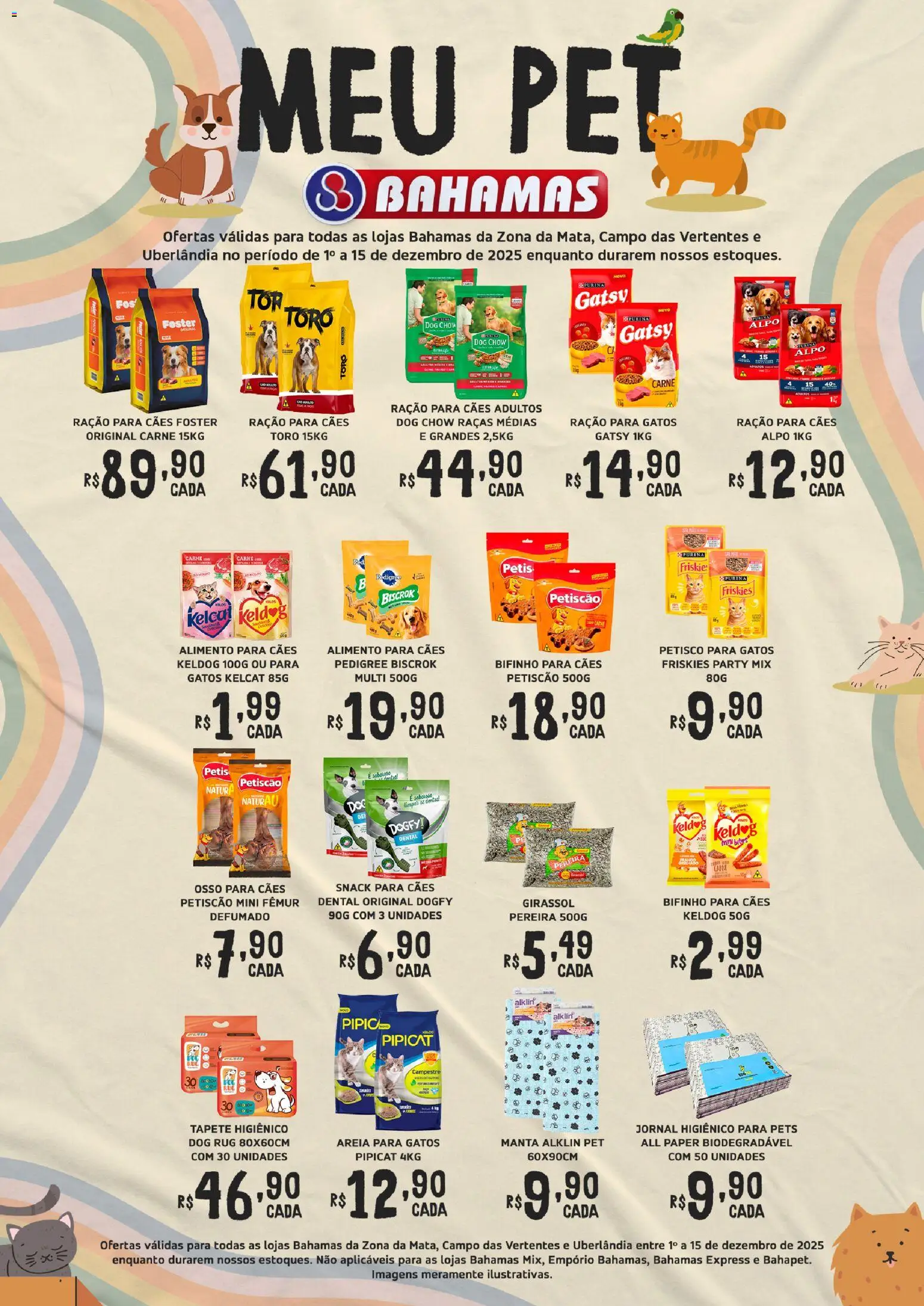 Bahamas Supermercados Folheto - válido de 01.12.2025 | Página: 1 | Produtos: Areia, Tapete, Tapete higiênico, Carne