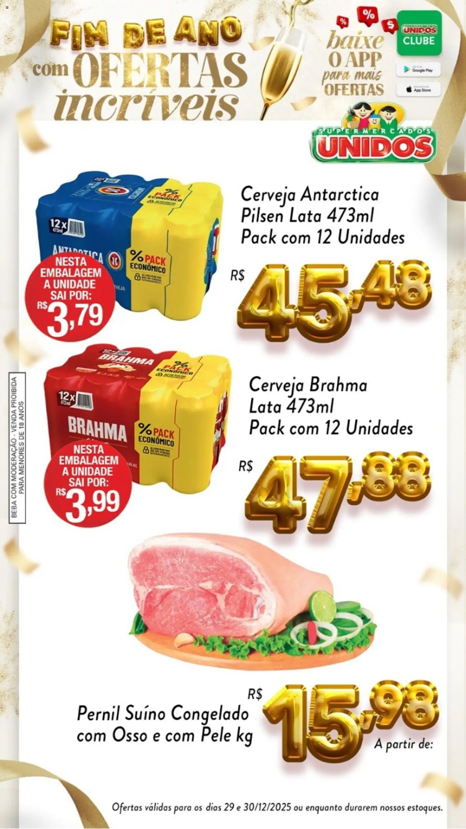 Supermercados Unidos Folheto - válido de 29.12.2025 | Página: 2 | Produtos: Pernil, Cerveja