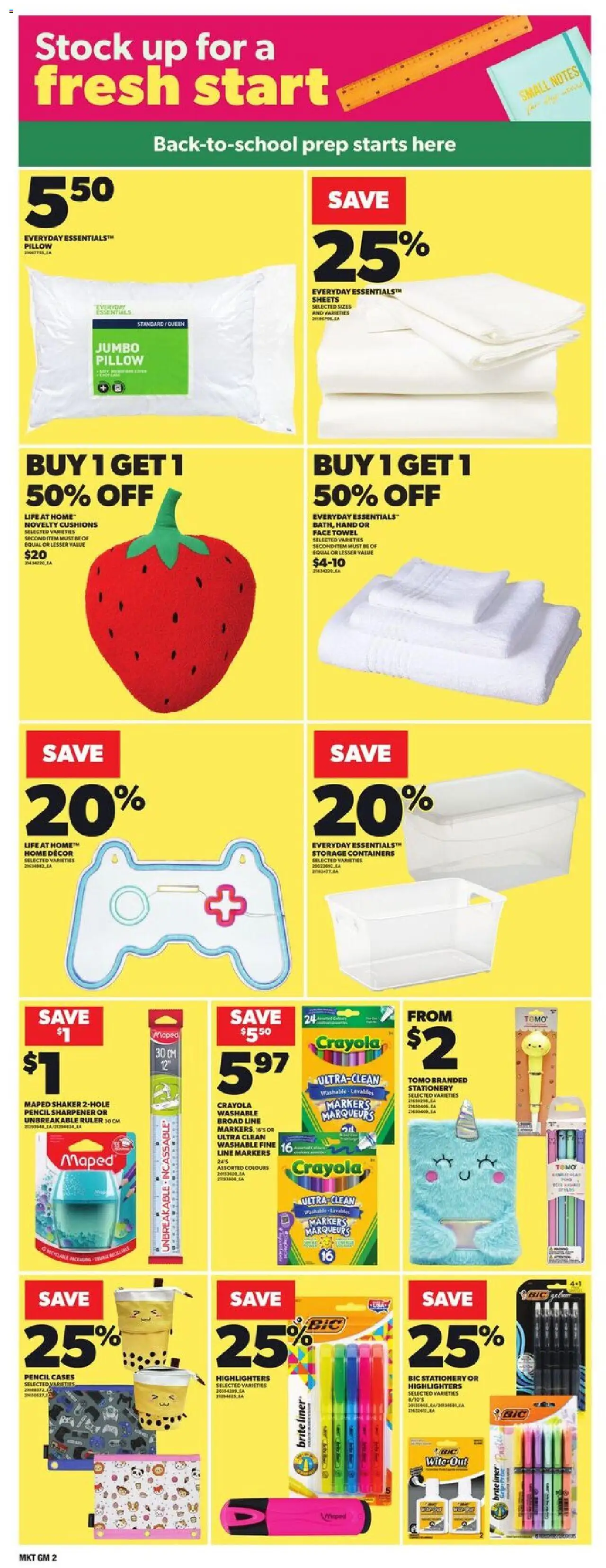 Loblaws flyer valid from 21.08.2025 | Page: 20 | Products: Pencil sharpener, Pillow