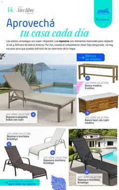 Vista previa Sodimac catálogo válido desde el 18.12.2025 | Página: 14 | Productos: Reposera, Banco, Té