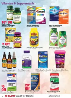 Preview of Bi-Mart weekly ads valid from 01.03.2026 | Page: 16 | Products: Melatonin, Saw, Oil, Garlic