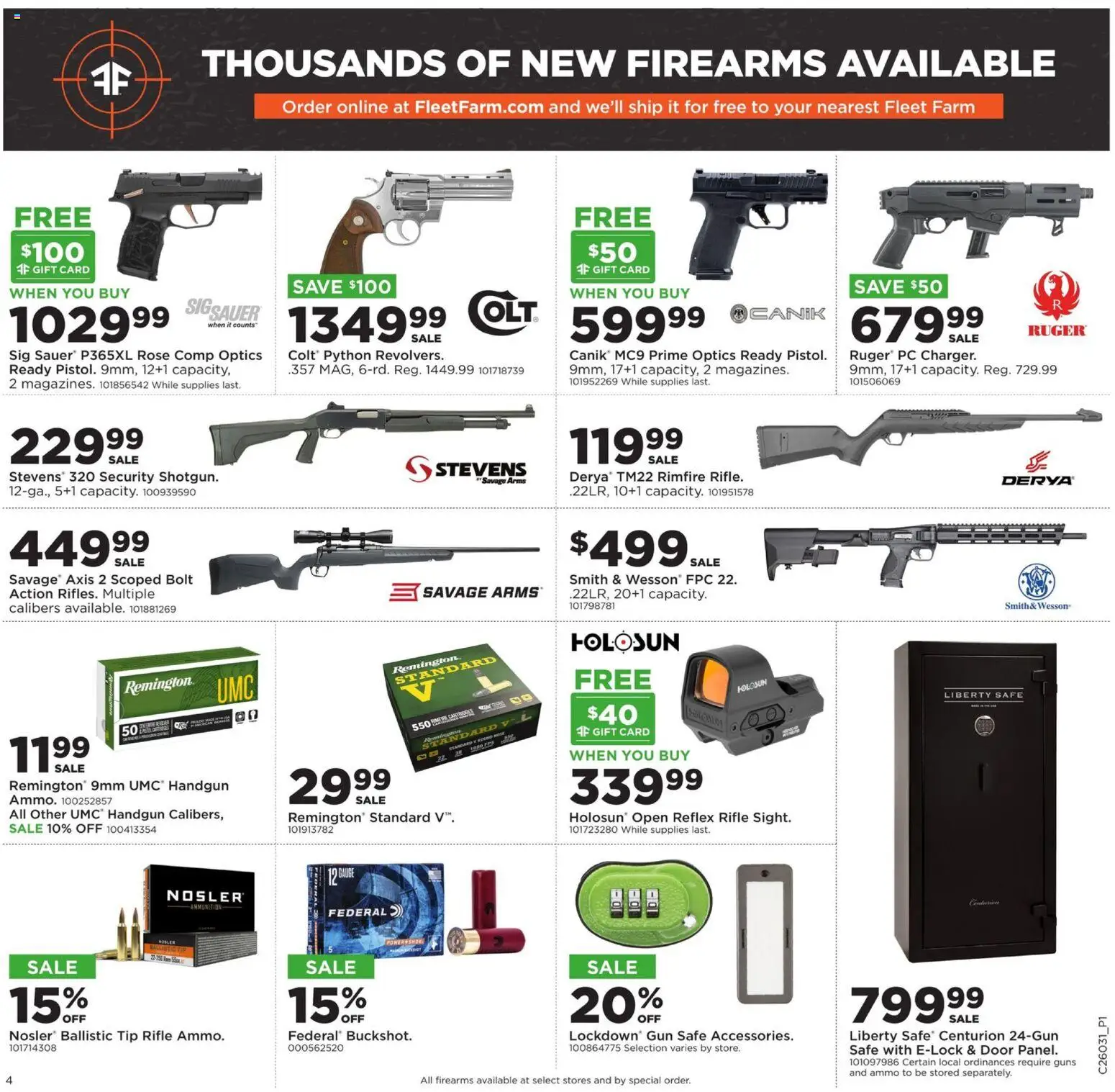 Mills Fleet Farm Weekly Ad - valid from 12.01.2026 | Page: 6 | Products: Safe, Pc, Ammo, Rimfire