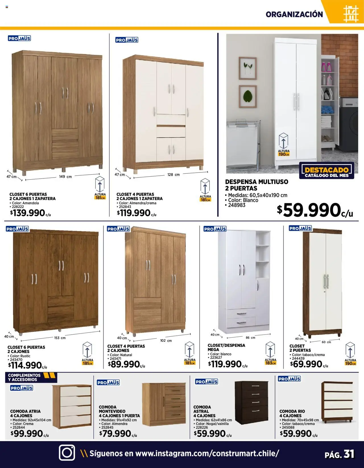 Construmart ofertas  │ válido desde el 01.08.2025 | Página: 31 | Productos: Almendra, Closet, Crema
