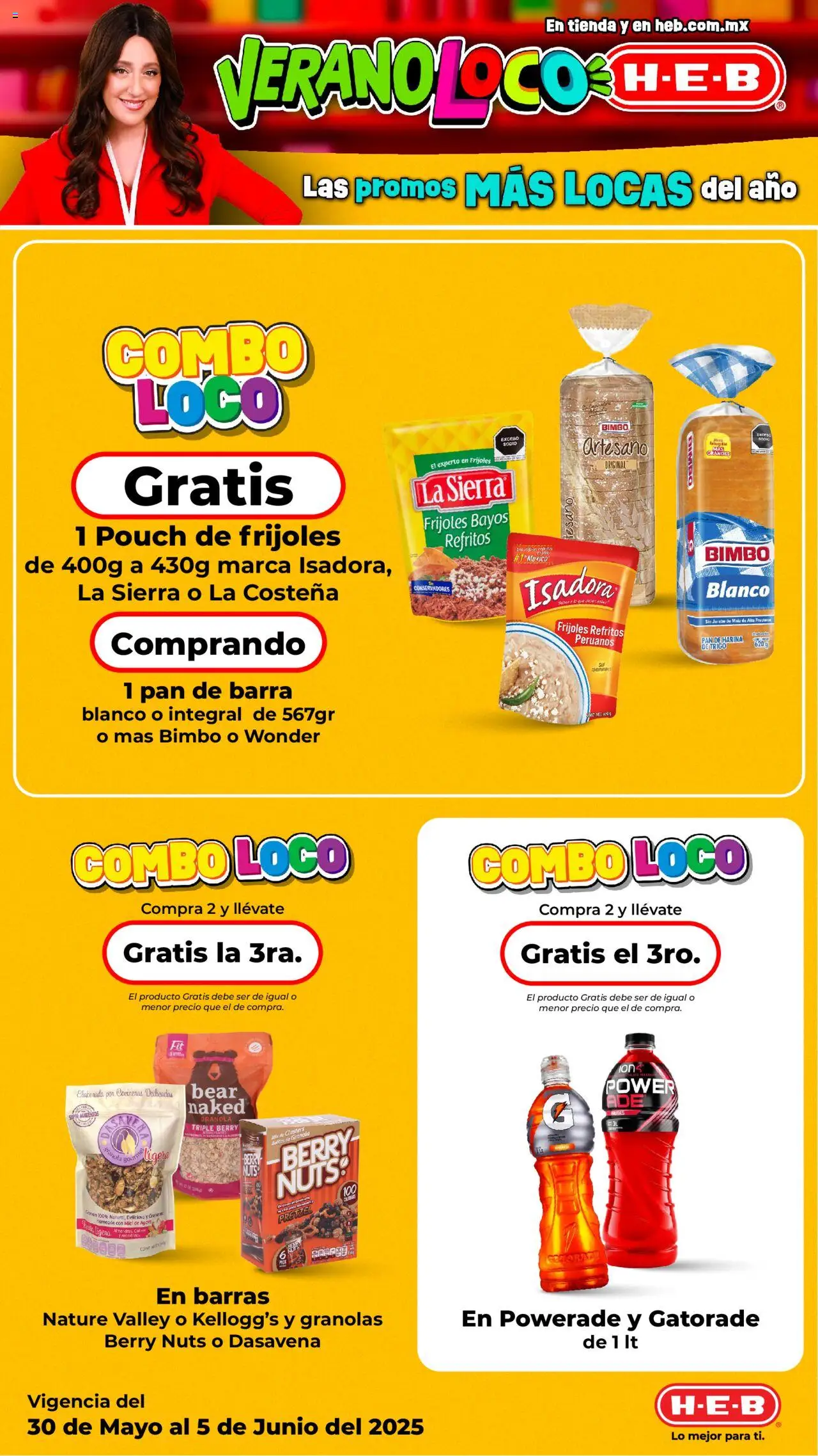 Nuevas ofertas de H-E-B válidas en toda la República Mexicana desde el 30.05.2025. ¡Encuentra las mejores ofertas en H-E-B folleto Verano Loco ! | Página: 3 | Productos: Maíz, Pan, Sierra, Barra