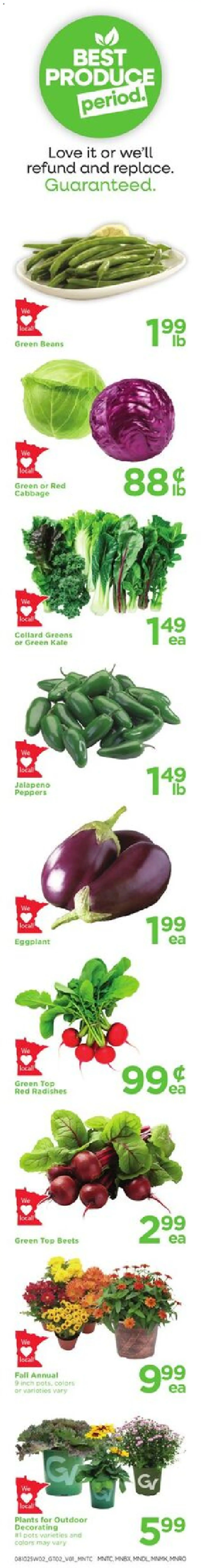 Cub Foods Weekly Ad - valid from 10.08.2025 | Page: 3 | Products: Peppers, Kale, Eggplant, Cabbage