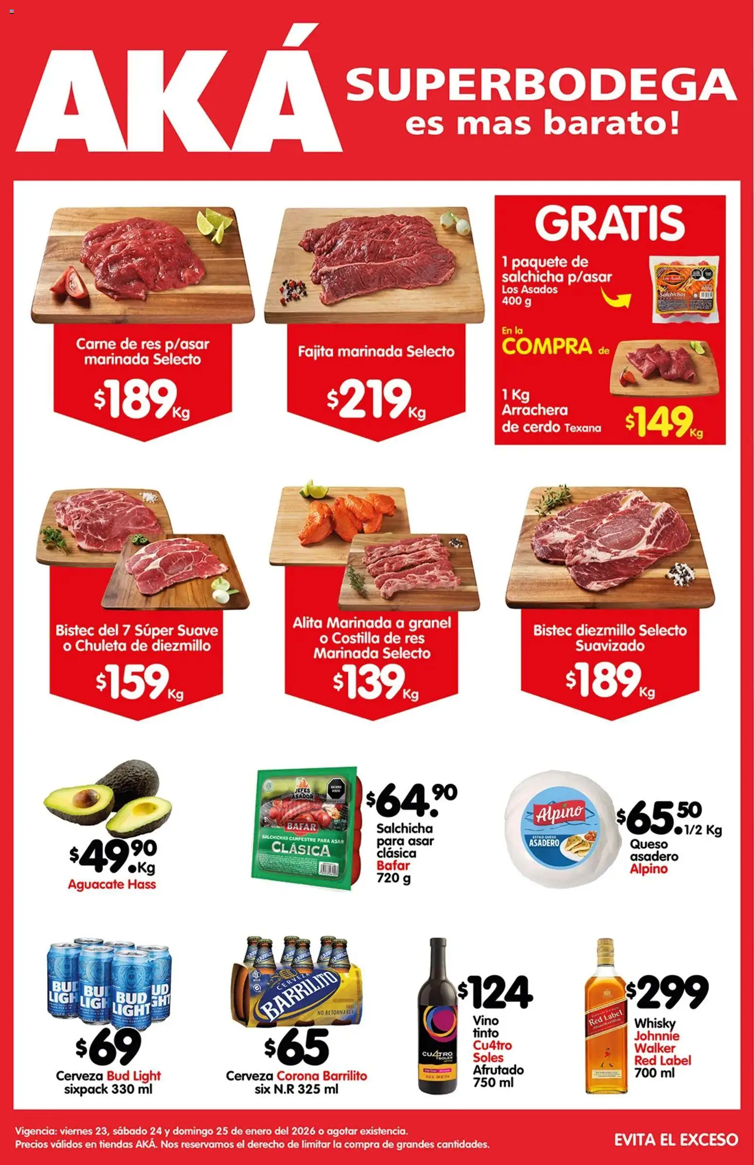 Nuevas ofertas de Arteli válidas en toda la República Mexicana desde el 23.01.2026. ¡Encuentra las mejores ofertas en Arteli folleto Carnita Asada Valles! | Página: 1 | Productos: Aguacate, Cerdo, Res, Whisky