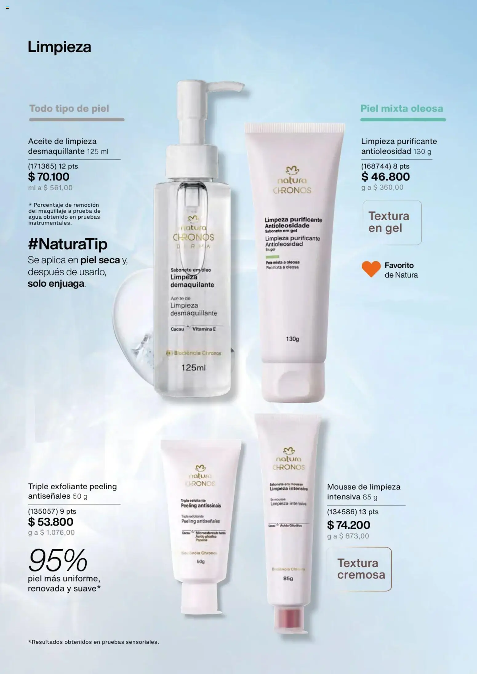 Natura revista - valida desde el 02.01.2026 | Página: 86 | Productos: Mousse, Desmaquillante, Peeling, Aceite