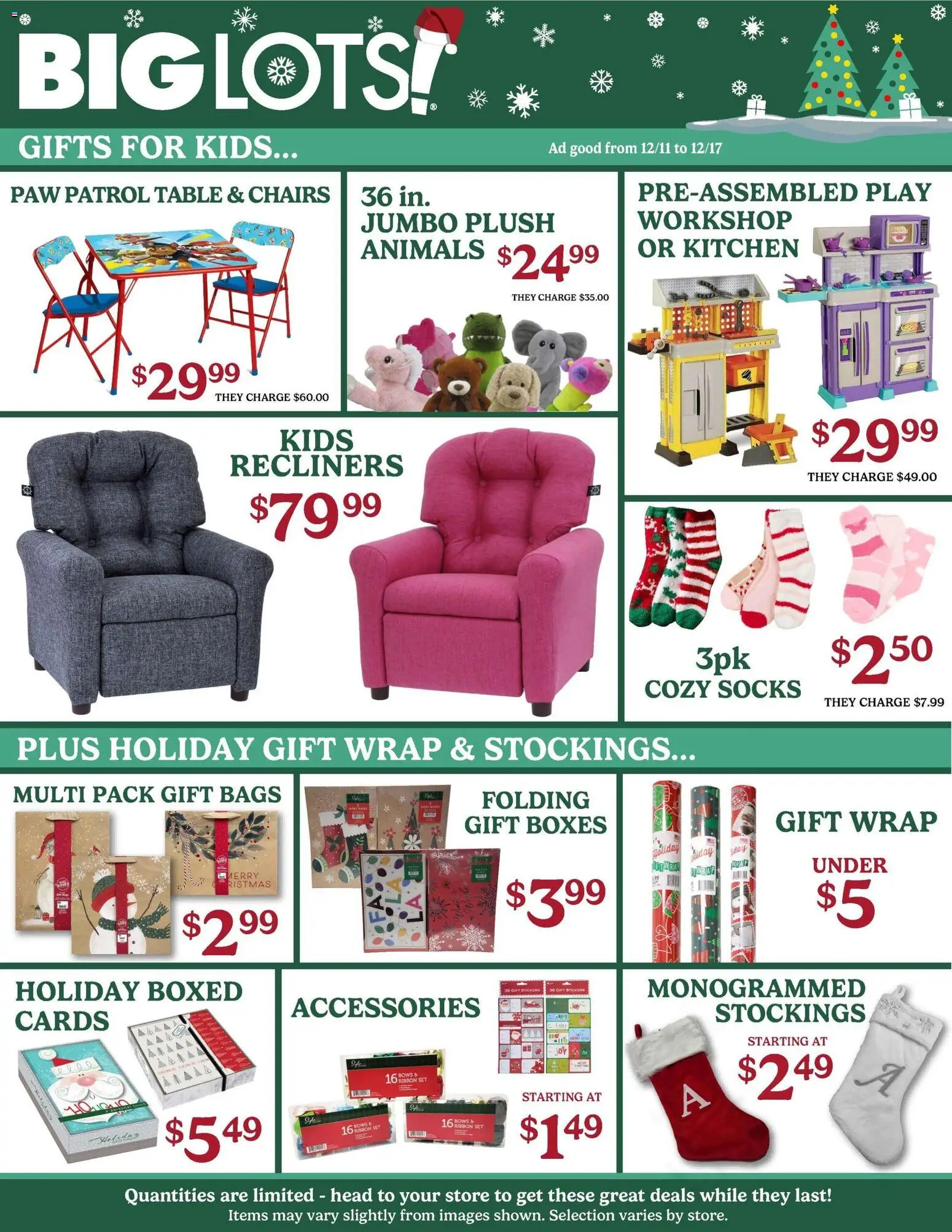 Big Lots Weekly Ad - valid from 11.12.2025 | Page: 4 | Products: Table, Stickers, Socks