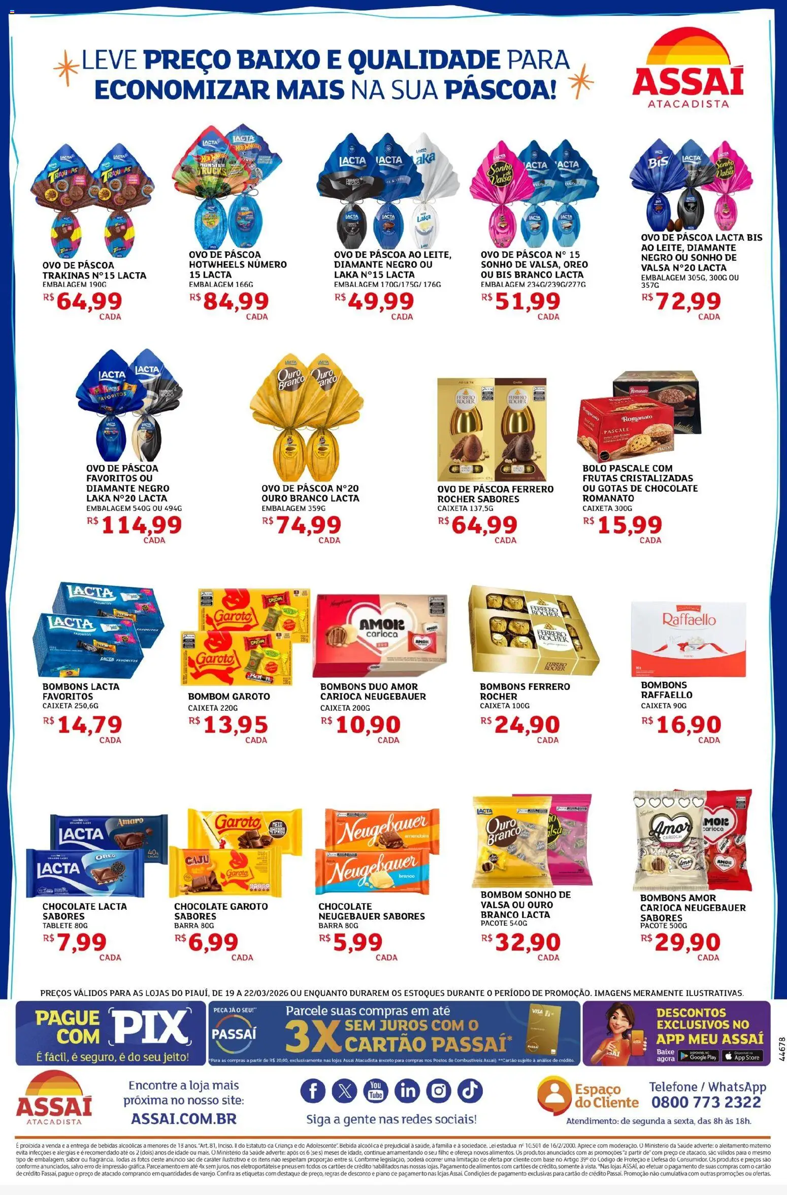 Assaí Atacadista ofertas - PI Folheto - válido de 19.03.2026 | Página: 4 | Produtos: Caju, Bolo, Telefone, Monster