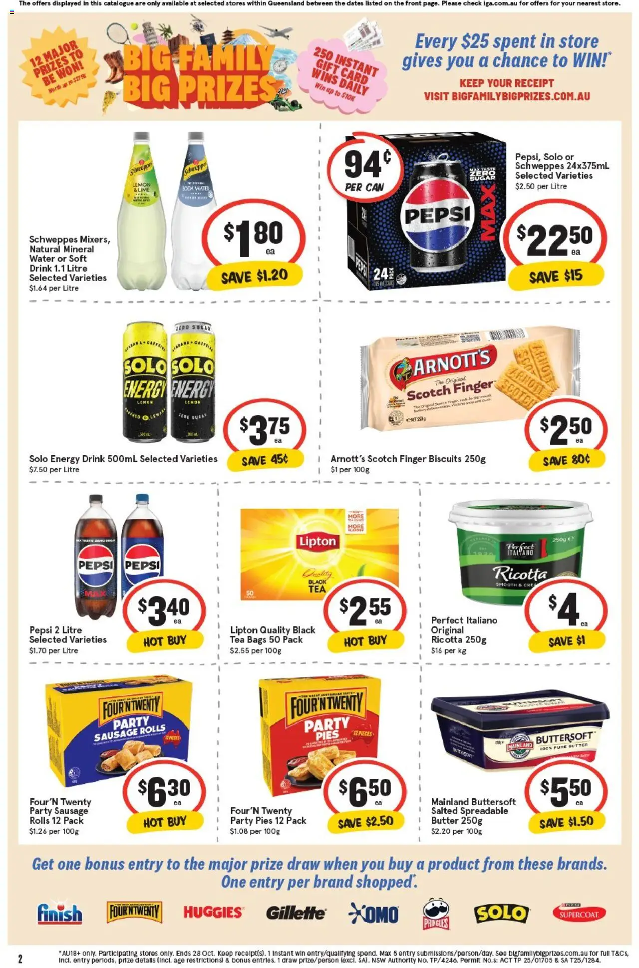 IGA catalogue - valid from 08.10.2025 | Page: 5 | Products: Energy drink, Pepsi, Biscuits, Lime