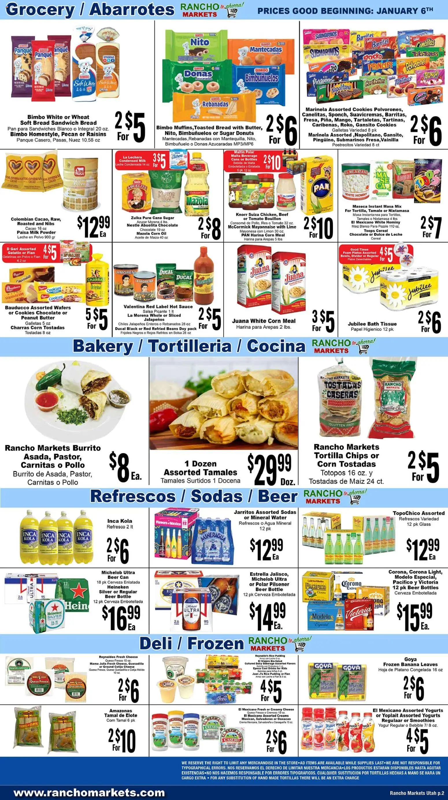 Rancho Markets Weekly Ad - valid from 06.01.2026 | Page: 2 | Products: Beef, Sauce, Sugar, Lime