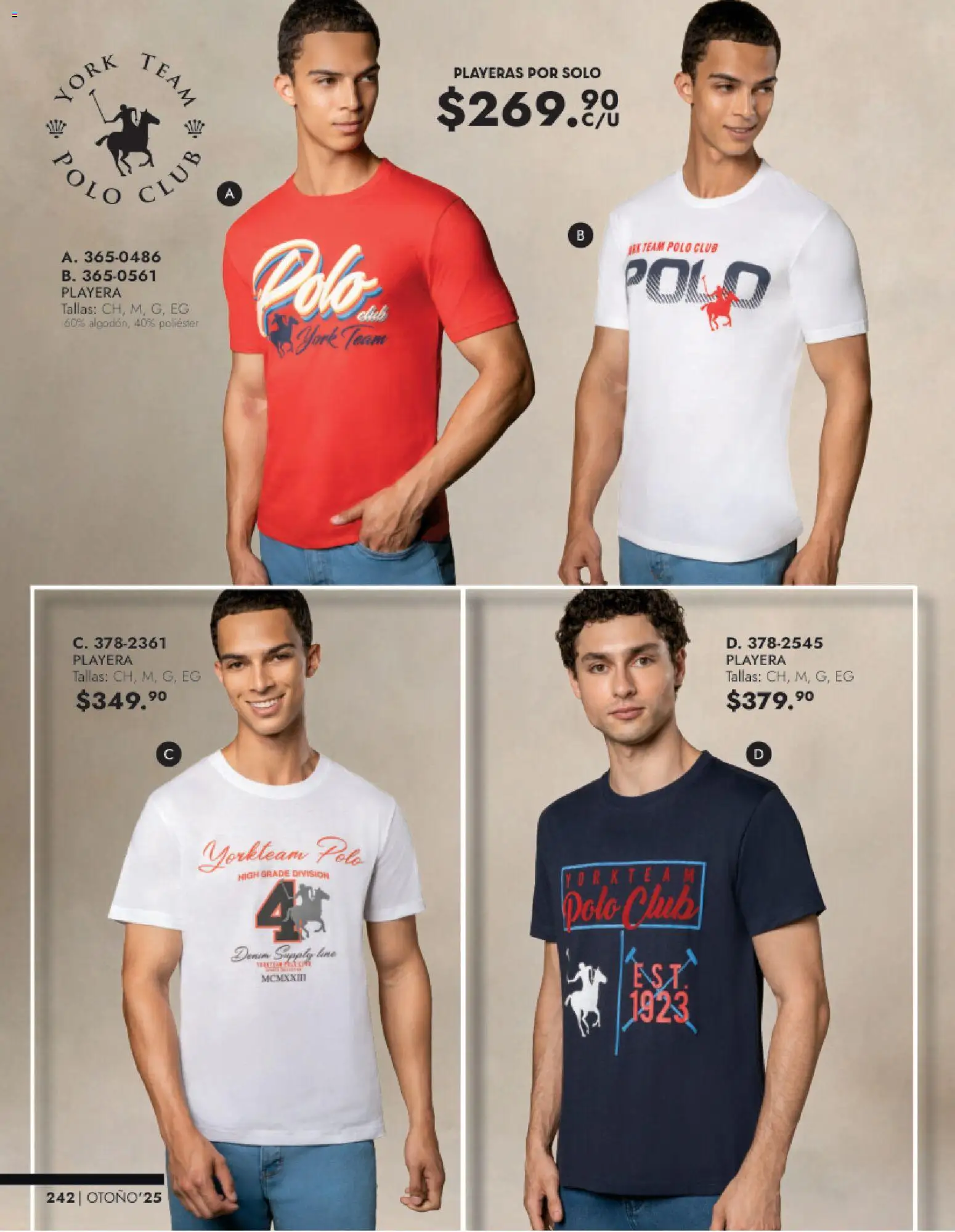 Nuevas ofertas de Andrea válidas en toda la República Mexicana desde el 26.11.2025. ¡Encuentra las mejores ofertas en Andrea catálogo Vestir Caballero otoño! | Página: 80 | Productos: Playera