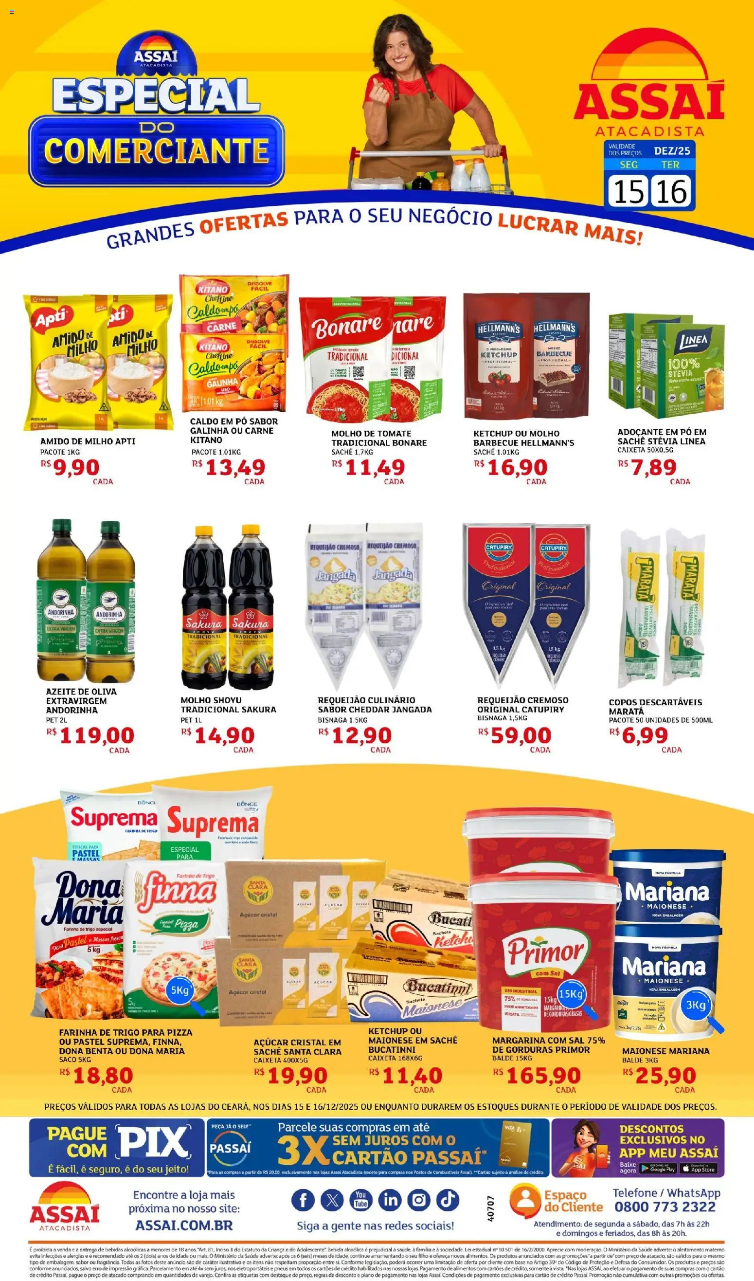 Assaí Atacadista Folheto - válido de 15.12.2025 | Página: 1 | Produtos: Copos descartáveis, Pneus, Sal, Balde