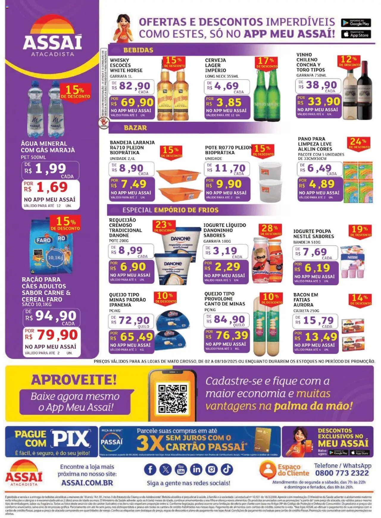 Assaí Atacadista Folheto - válido de 03.10.2025 | Página: 2 | Produtos: Whisky, Pneus, Base, Bebida