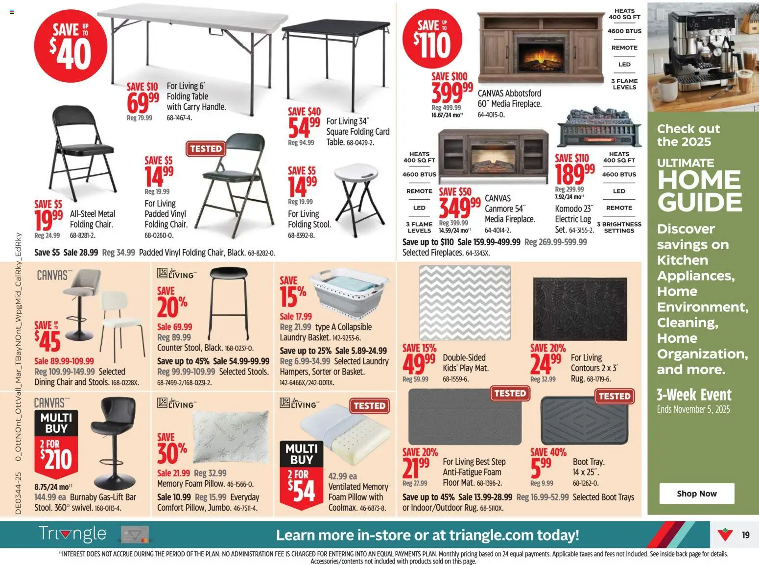 Canadian Tire flyer valid from 23.10.2025 | Page: 19 | Products: Pillow, Table, Chair