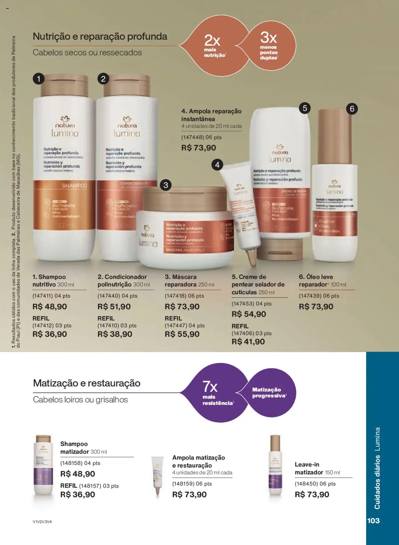 Natura Folheto - válido de 15.06.2025 | Página: 103 | Produtos: Shampoo, Condicionador, Selador, Base