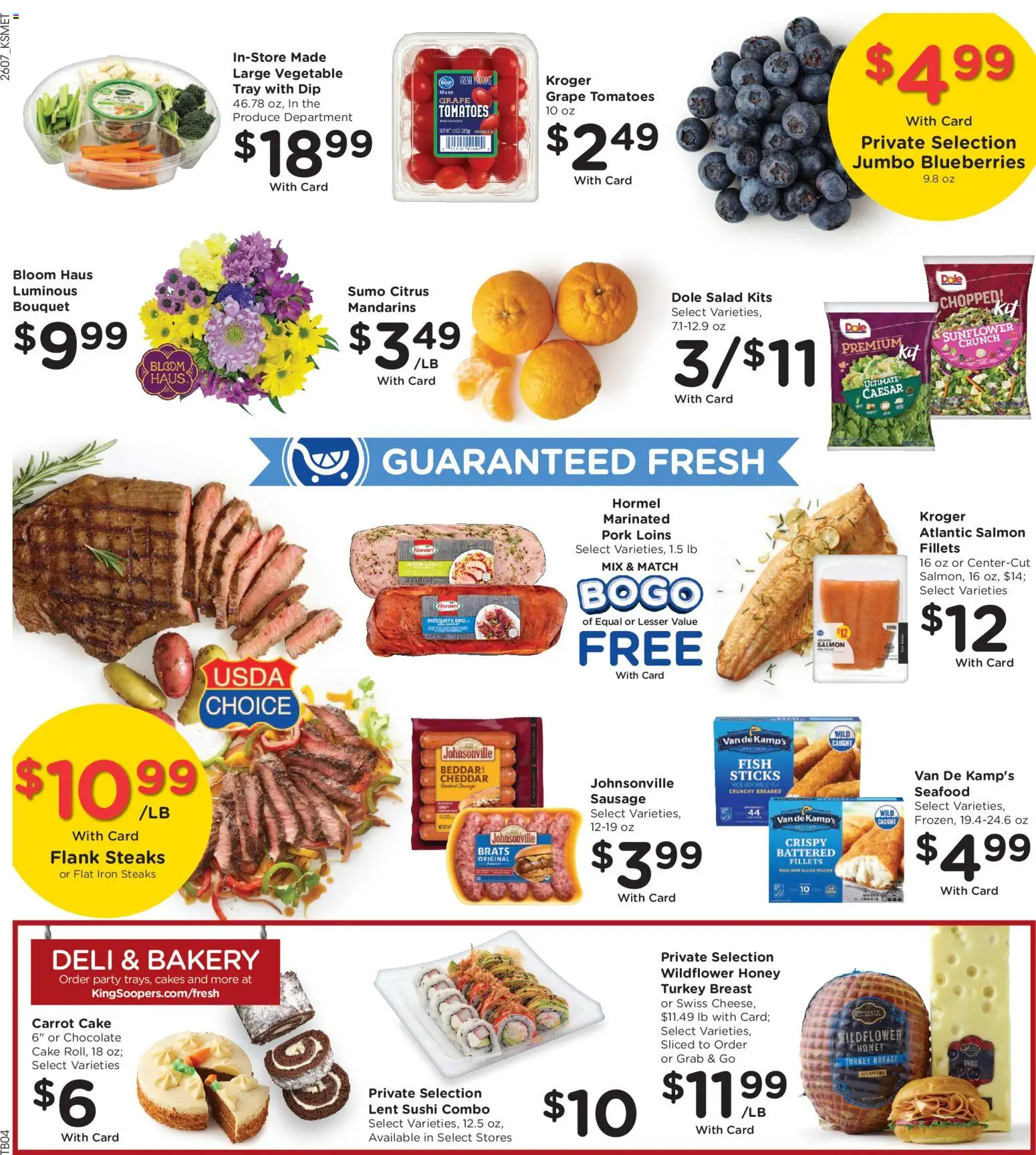 King Soopers Weekly Ad - valid from 18.03.2026 | Page: 10 | Products: Tomatoes, Salad, Seafood, Blueberries
