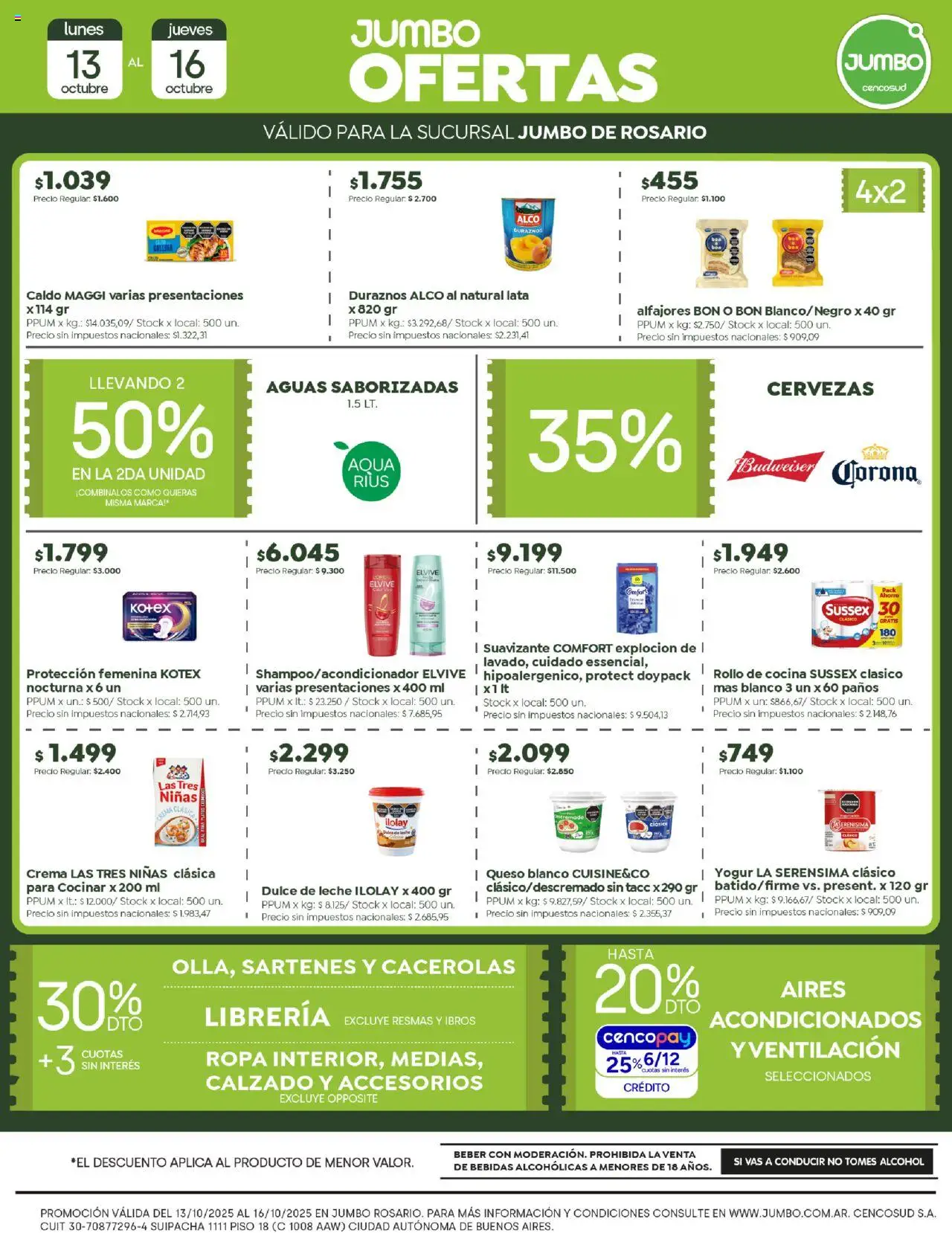 Jumbo - Ofertas | Rosario │ válido desde el 13.10.2025 | Página: 2 | Productos: Dulce de leche, Queso, Yogur, Crema