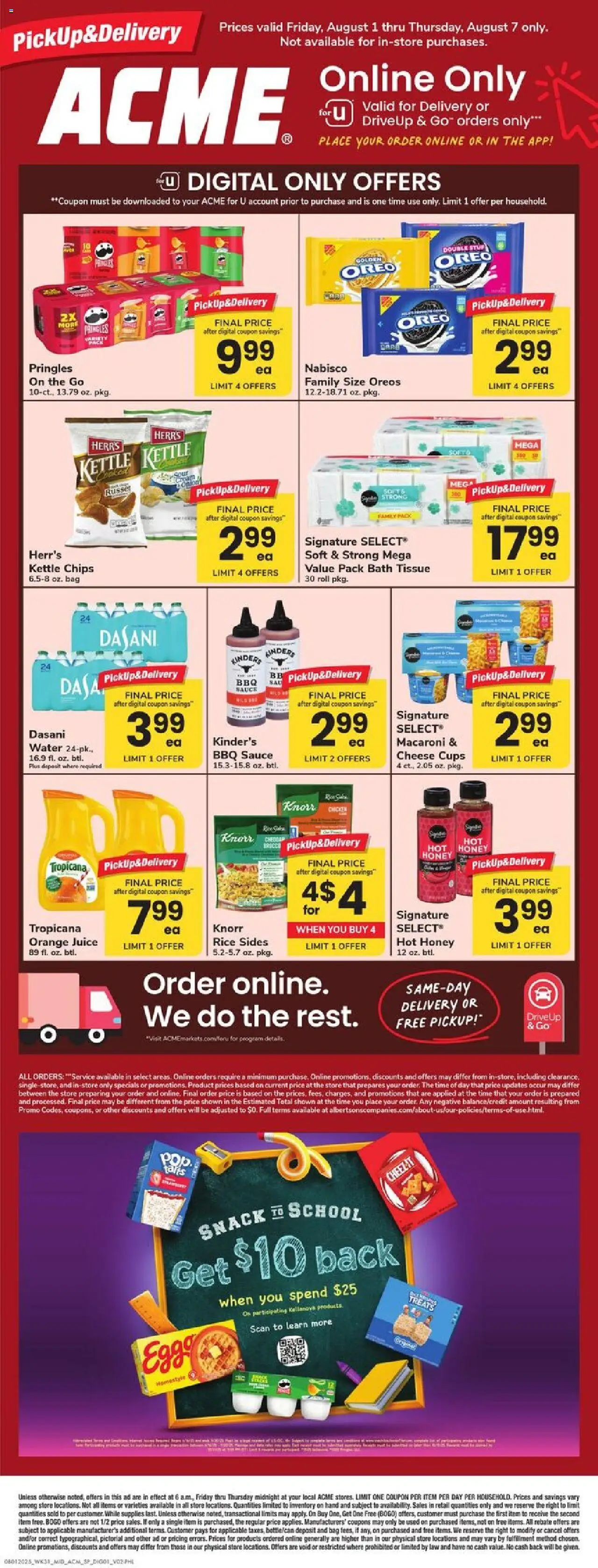 Acme Specialty Publication - valid from 01.08.2025 | Page: 1 | Products: Bath, Cheese, Juice, Bag