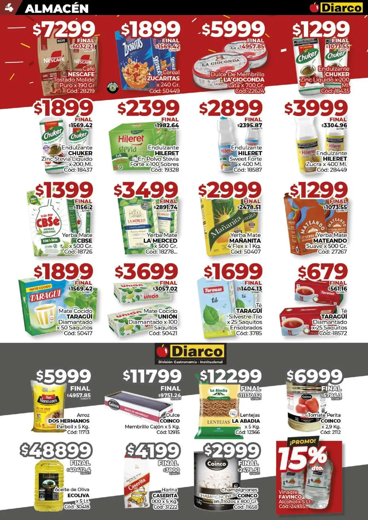 Diarco - Ofertas Interior │ válido desde el 08.09.2025 | Página: 4 | Productos: Mate, Harina, Yerba, Oliva